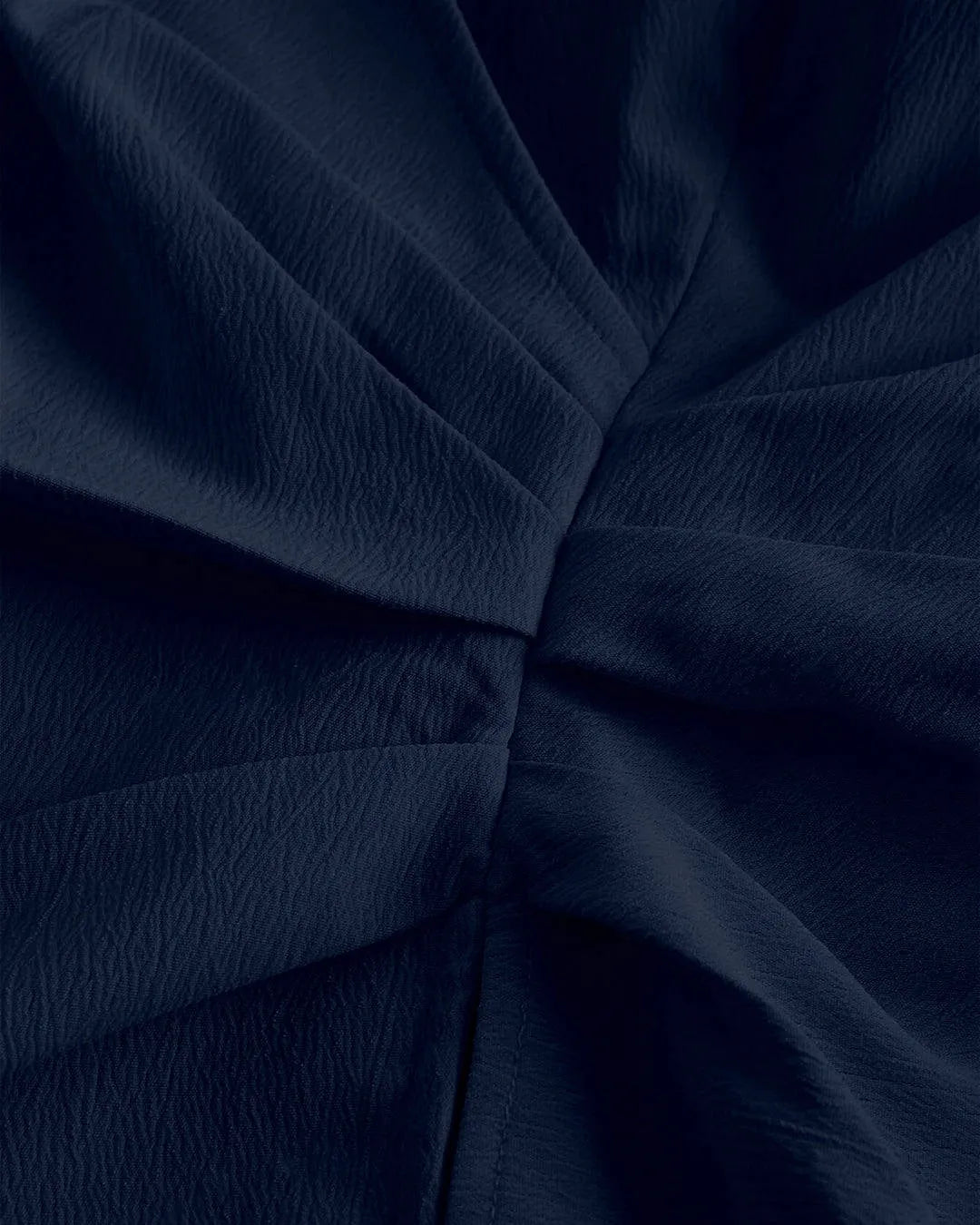 Formal Collared Neck Wrap Style Full Sleeve Shirt in Navy Blue
