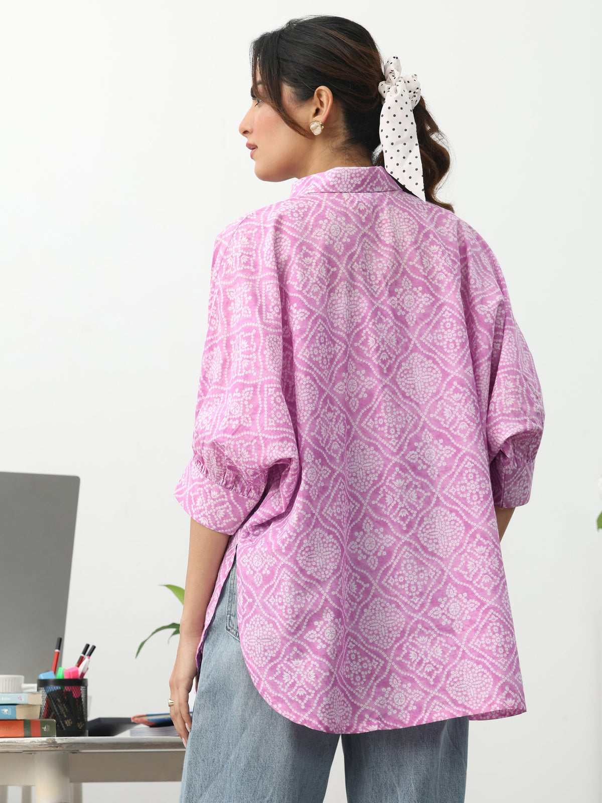 Anouk Pink Ethnic Motifs Printed Cotton Shirt
