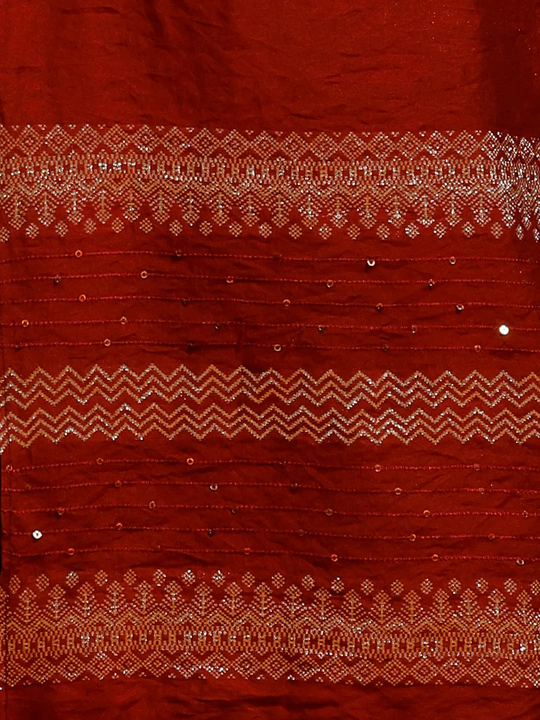 Anouk Maroon Yoke Design Silk Blend Straight Suit With Dupatta
