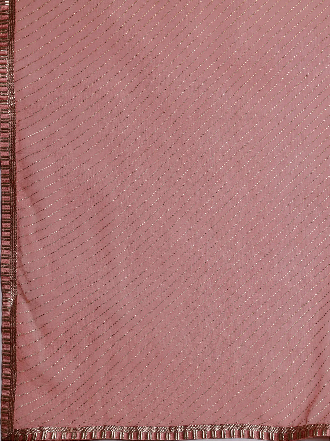 Anouk Peach Yoke Design Silk Blend Straight Suit With Dupatta