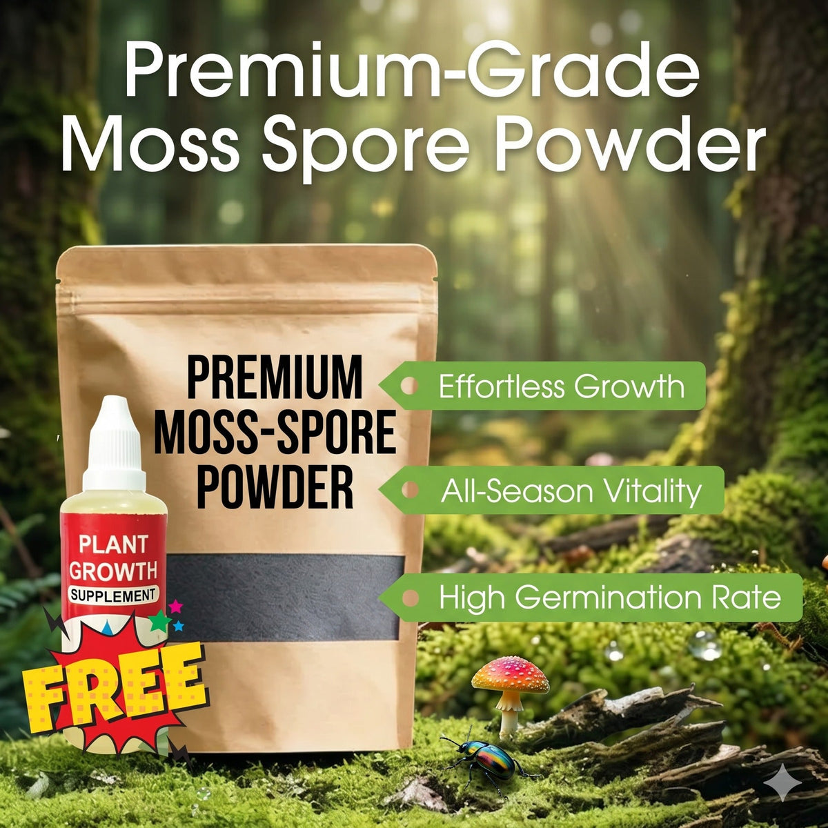 Premium-Grade Moss Spore Powder |🔥Free Plant Growth Supplement🔥