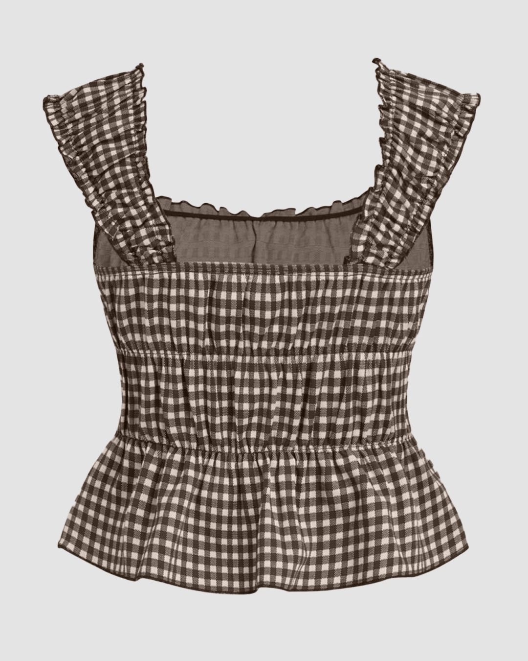 Gingham Bowknot Sleeveless Top