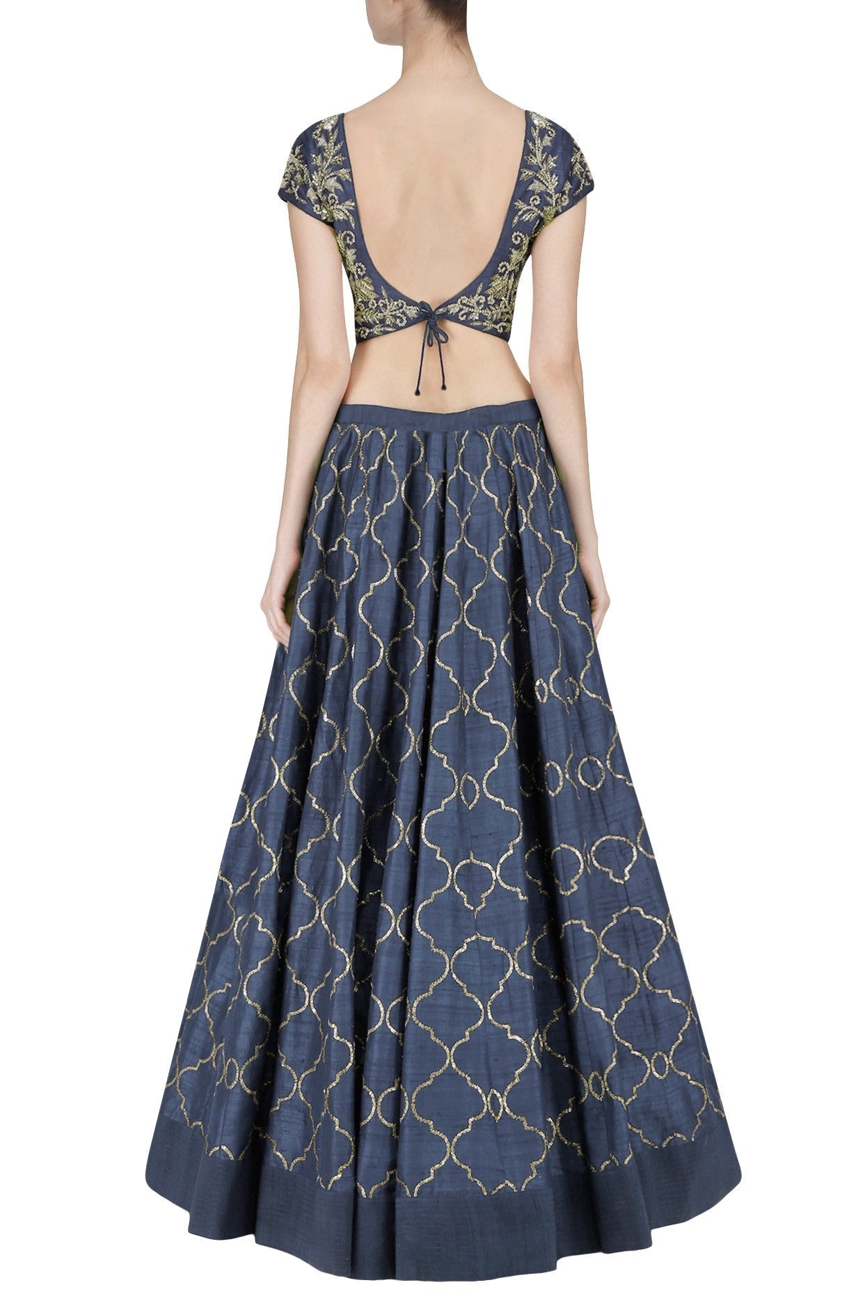 Grey Pakistani Art Silk Lehenga Choli For Indian Festival & Weddings - Sequence Embroidery Work, Zari Work