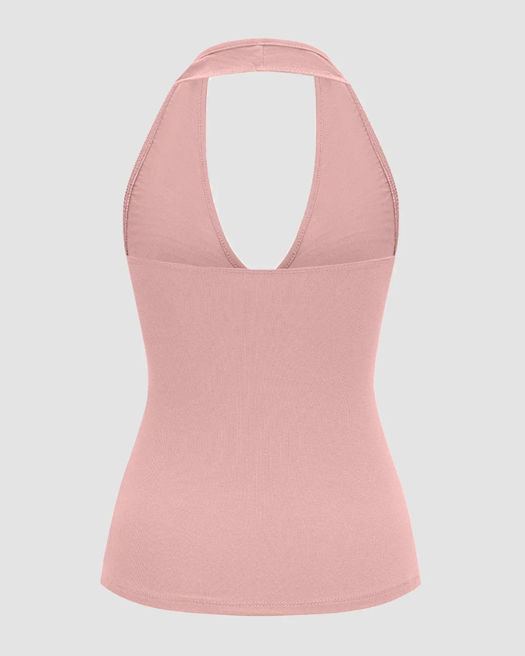 Halter Neck Ruched Top for Women in Rose