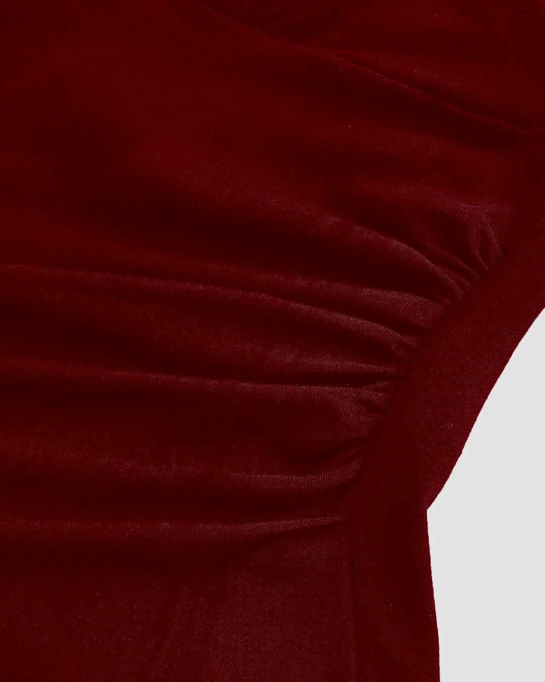 Halter Tie Waist Ruched Fitted Chic Glamour Burgundy Tank Top