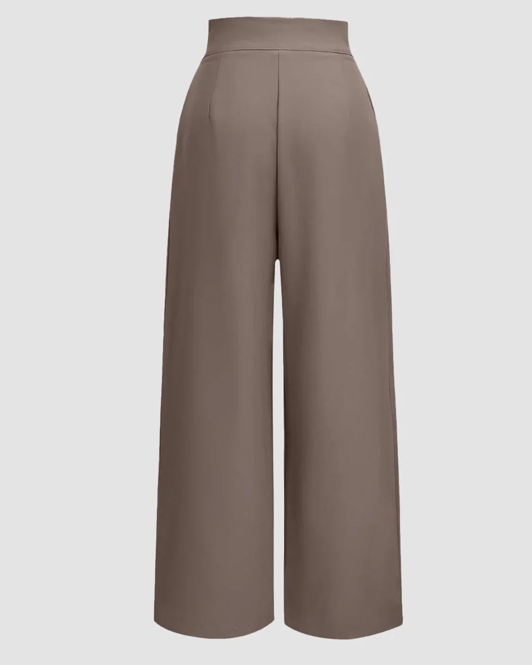 High-Waist Inverted-Pleat Wide-Leg Trousers in Cappuccino