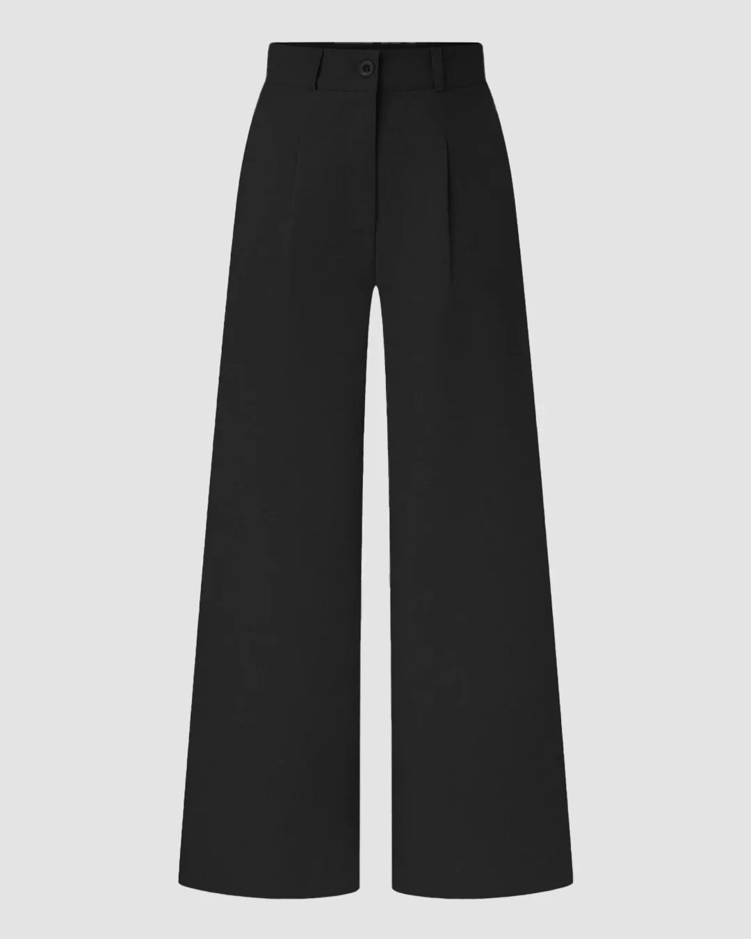 High-Waist Pleated Wide-Leg Trousers in Black