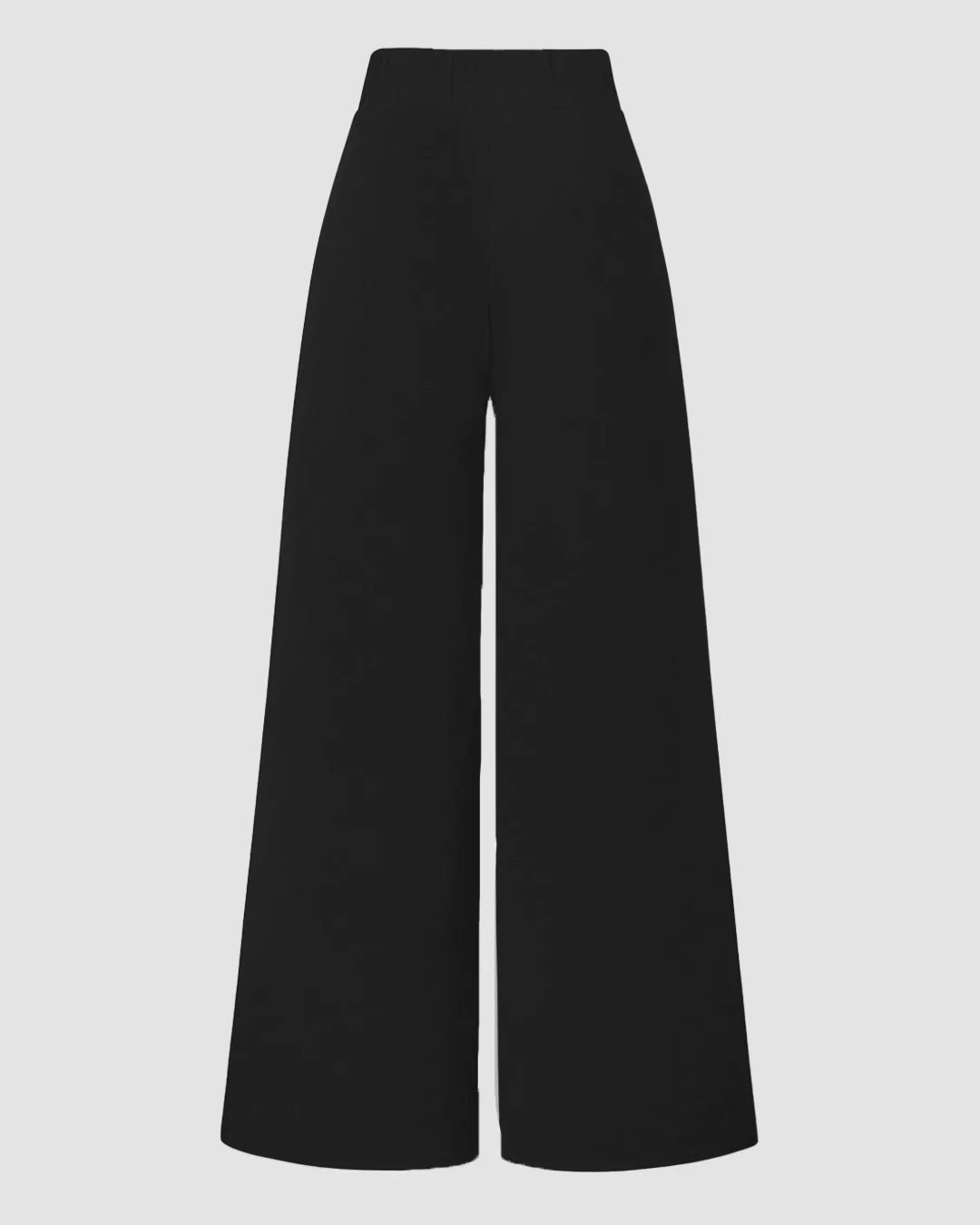 High-Waist Seam-Front Wide-Leg Trousers in Black