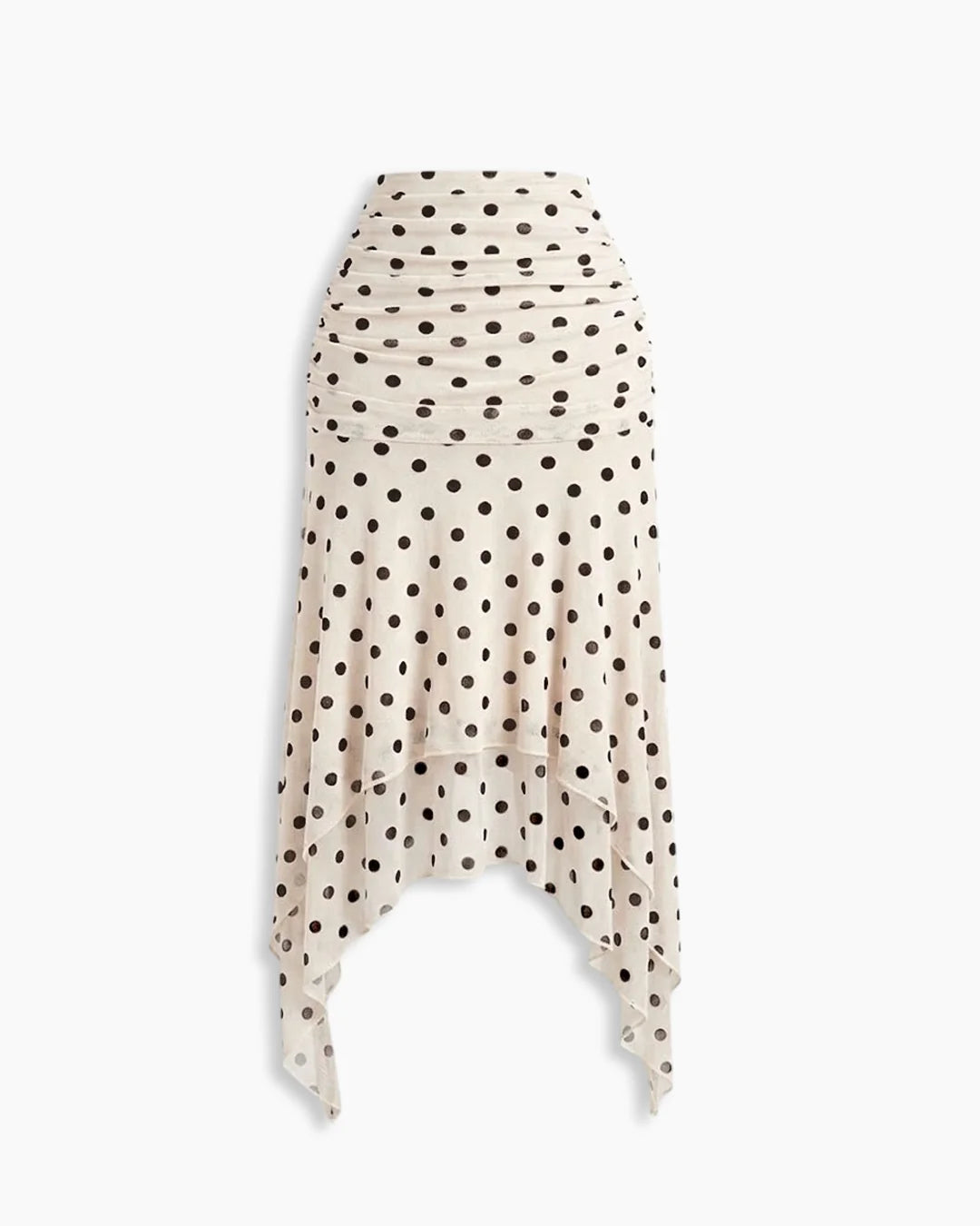 High-Waisted Ruched Tiered Asymmetrical Hem Skirt