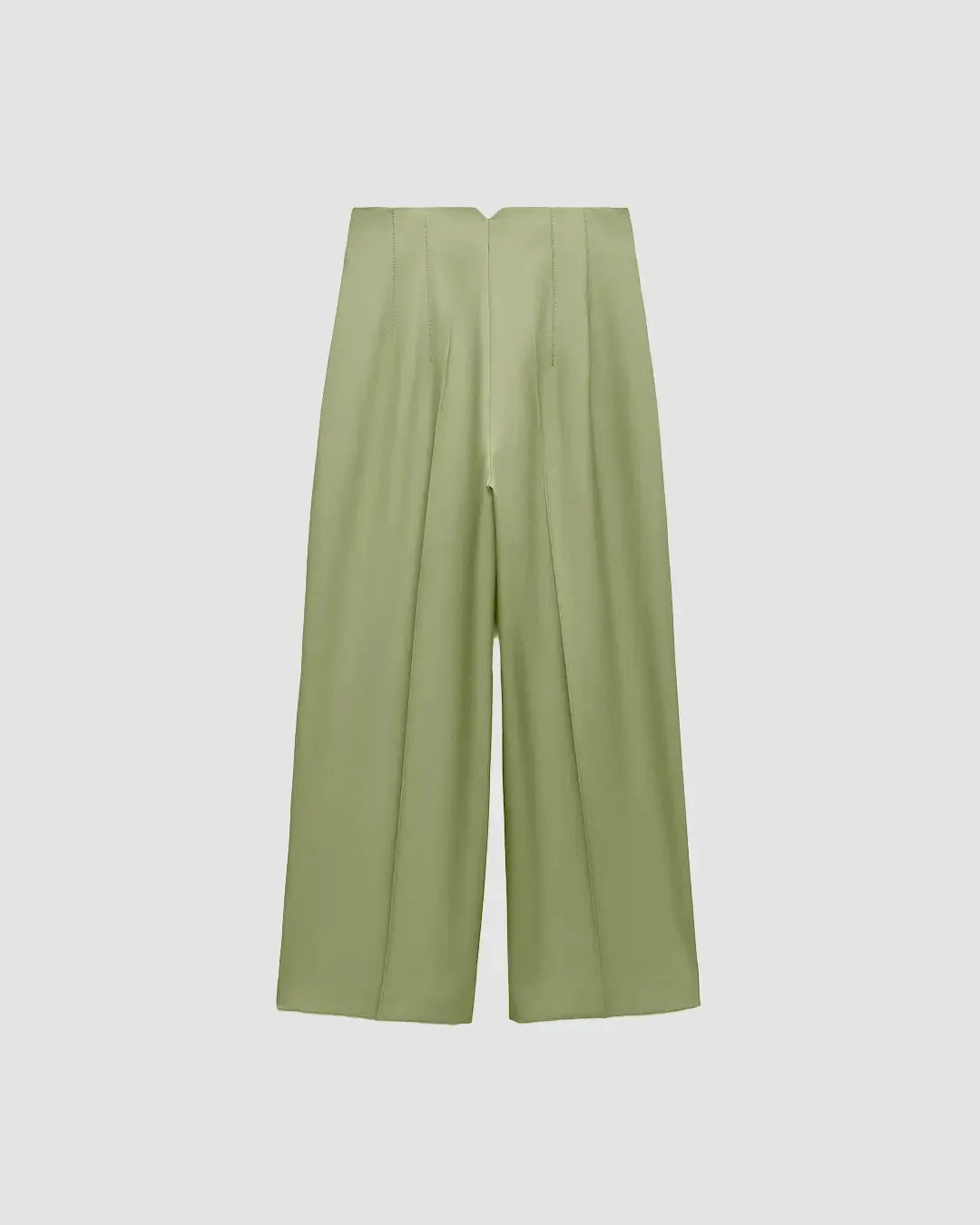 High-waist Culotte Trouser in Light Green