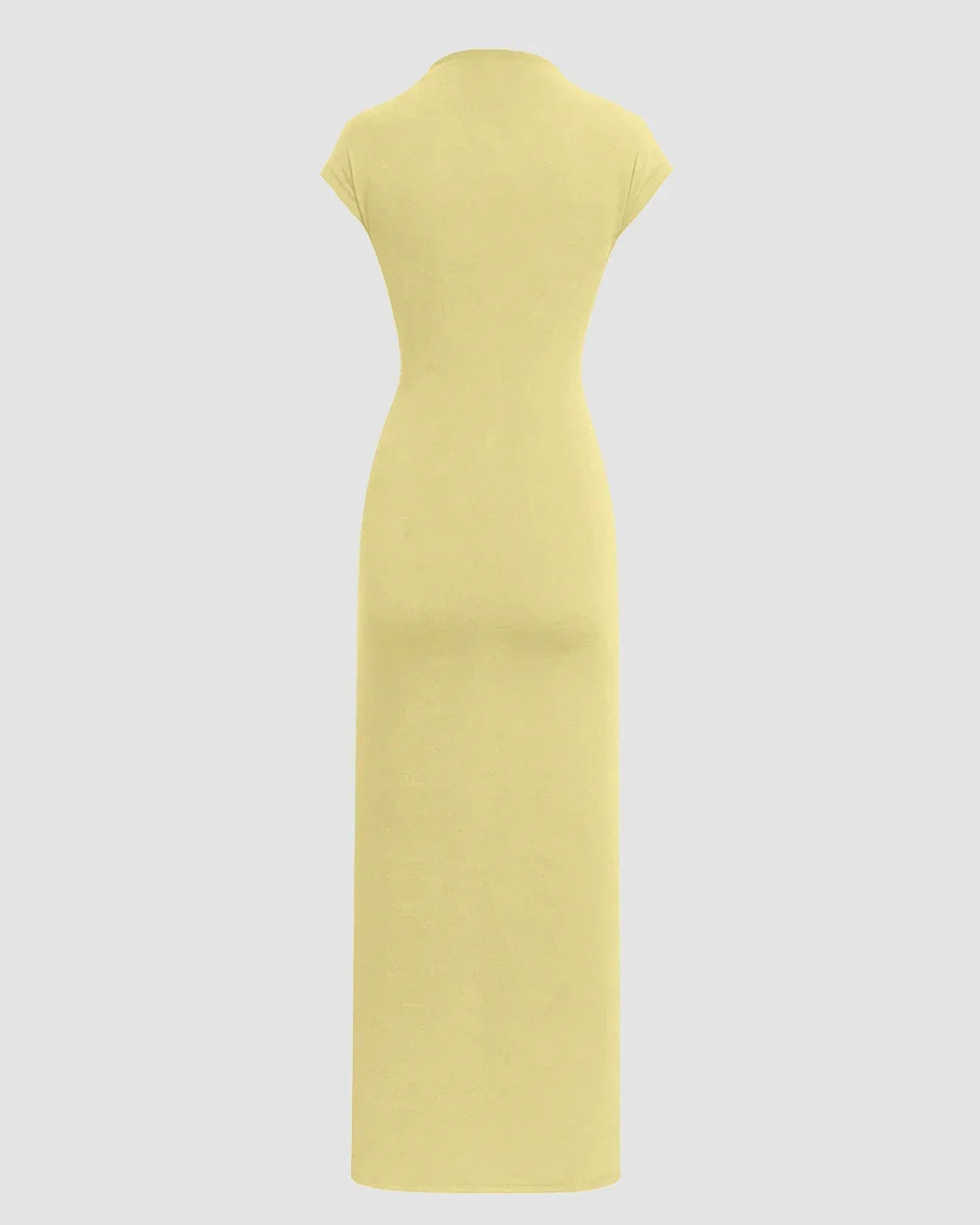 High Neck Bodycon Dress in Yellow