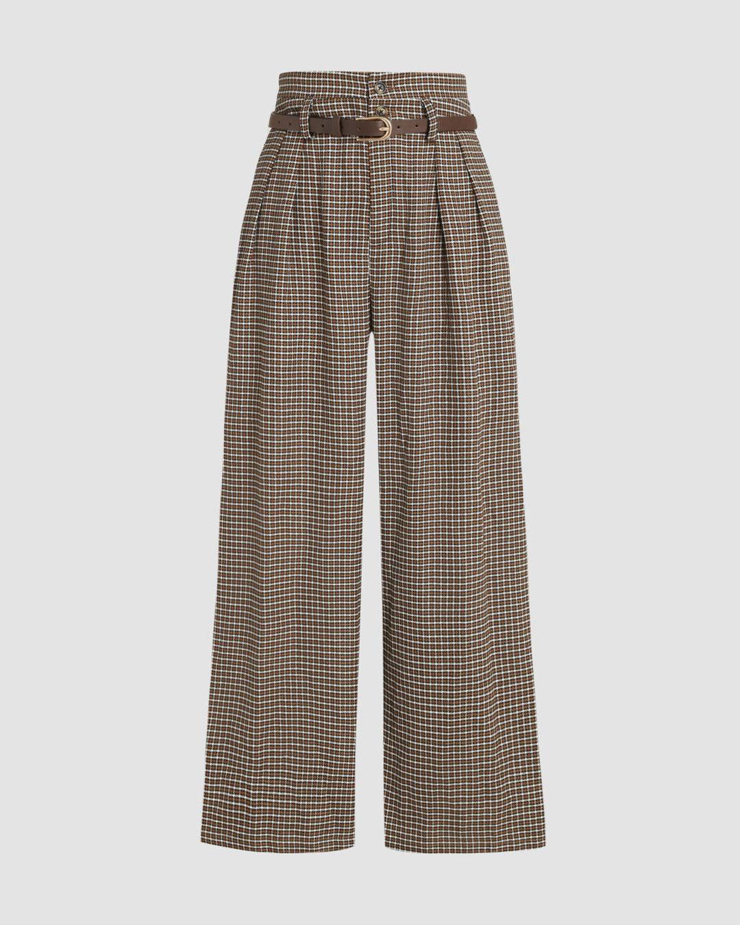 High Waist Wide Leg Trousers Without Belt