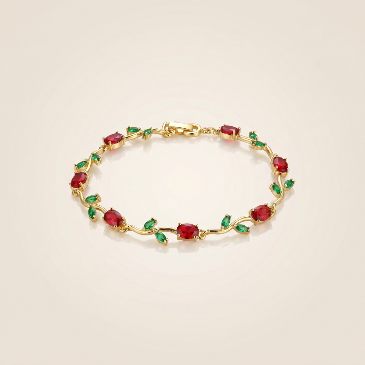 Red Green Tulip Bracelet