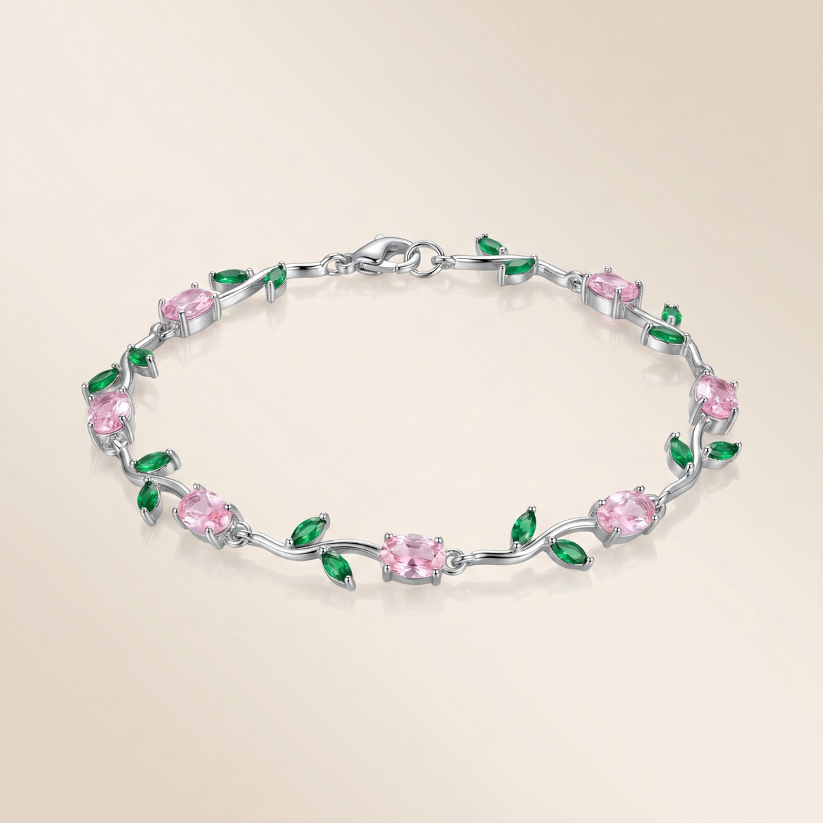 Pink Green Tulip Bracelet