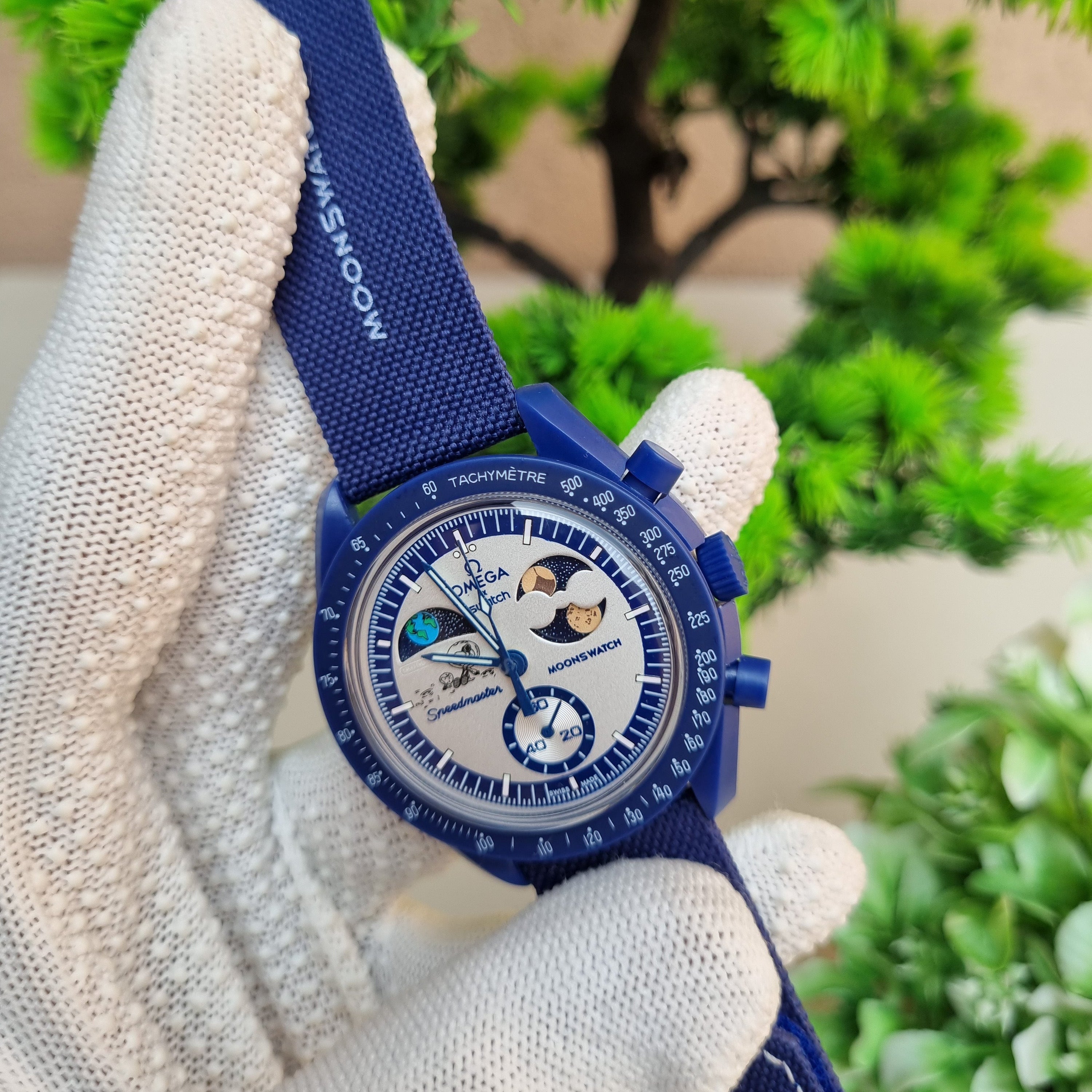Omeg_a Sun-Moon Blue Watch