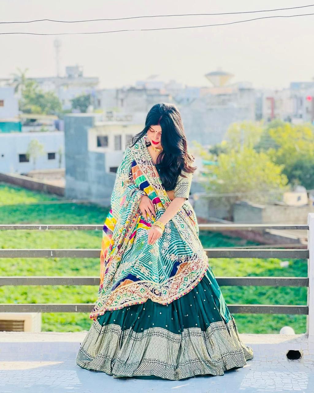 Innovative Green Color Georgette sequence Lehenga Choli