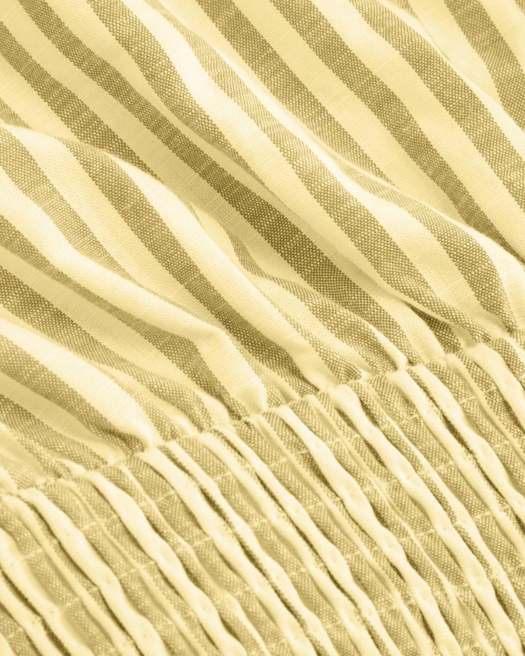 Collared Striped Waist Cinched Playsuit in Lemon Yellow