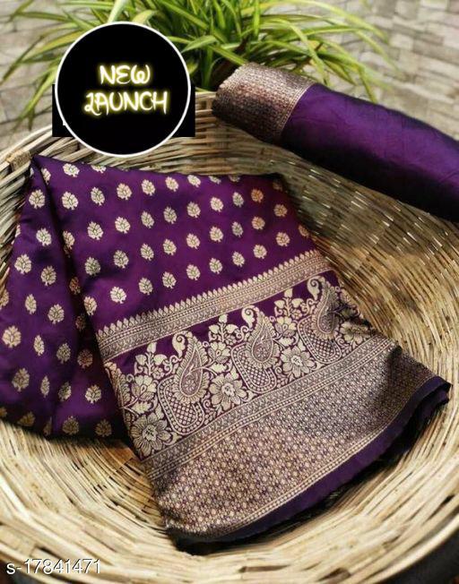Scrumptious Purple Soft Banarasi Silk Saree With Bewitching Blouse Piece