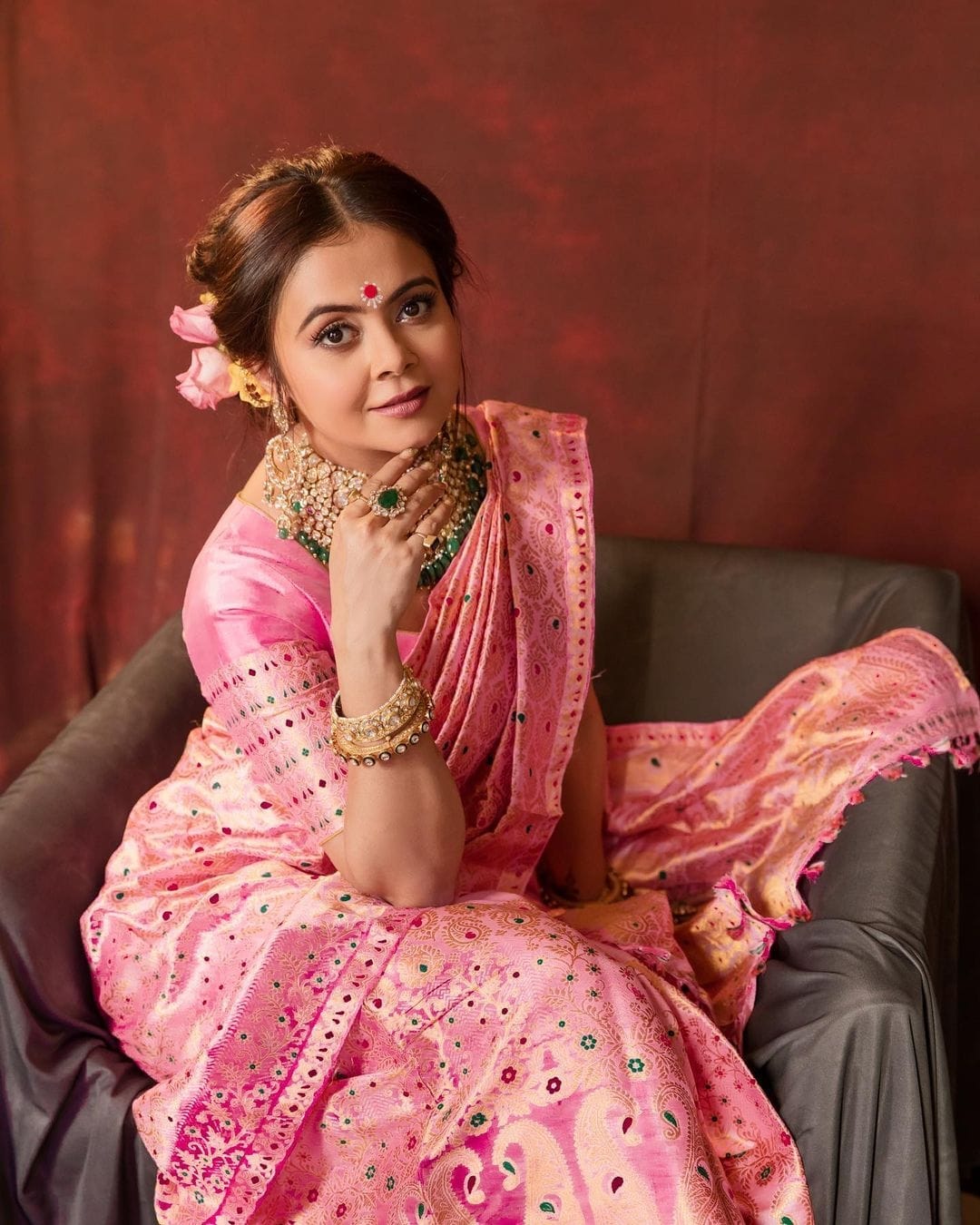 Propinquity Pink Soft Silk Saree With Flaunt Blouse Piece