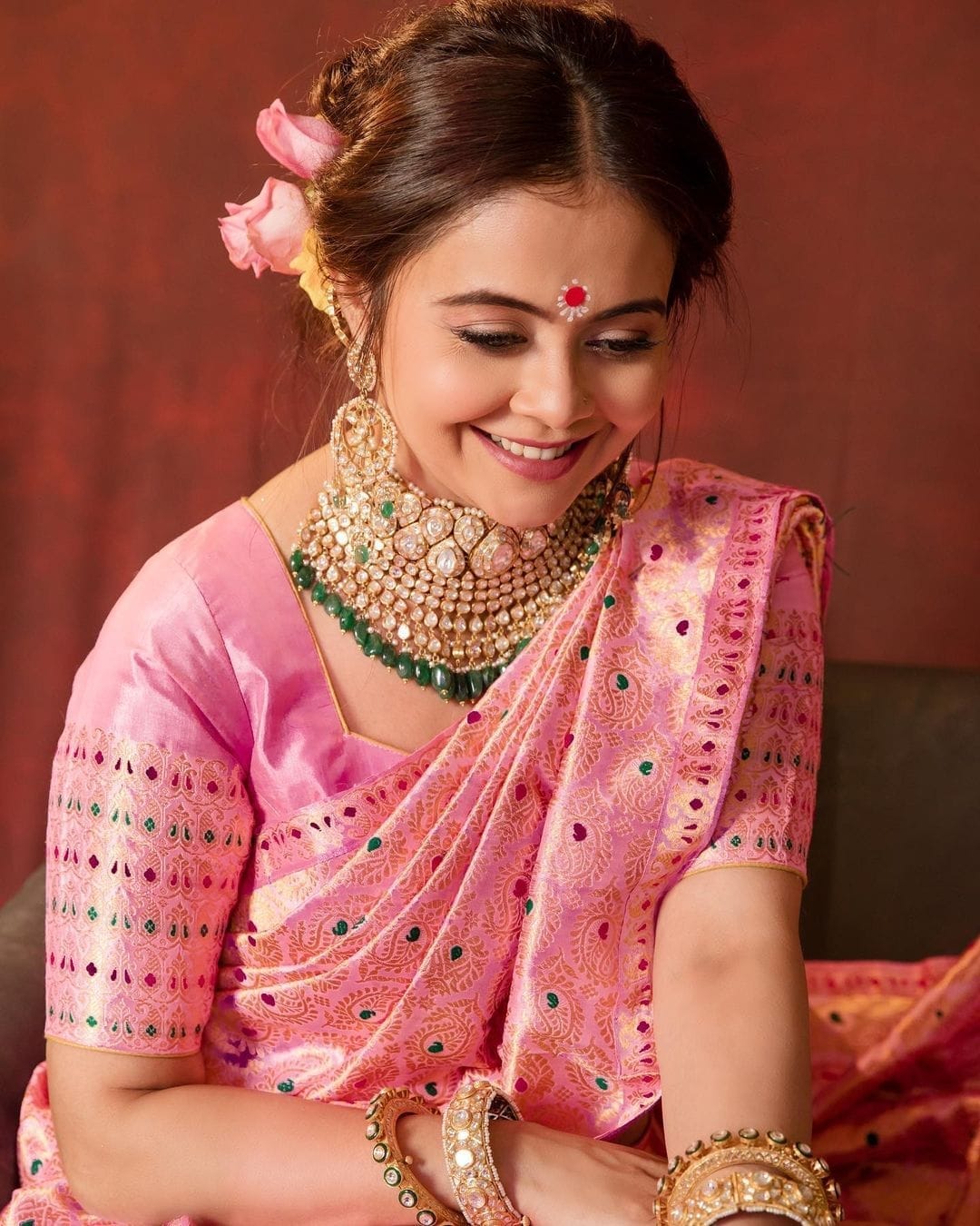 Propinquity Pink Soft Silk Saree With Flaunt Blouse Piece