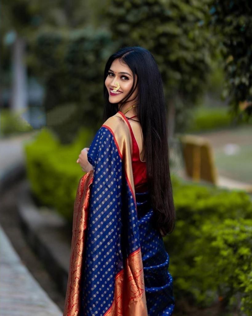 Alluring Royal Blue Soft Banarasi Silk Saree With Surpassing Blouse Piece