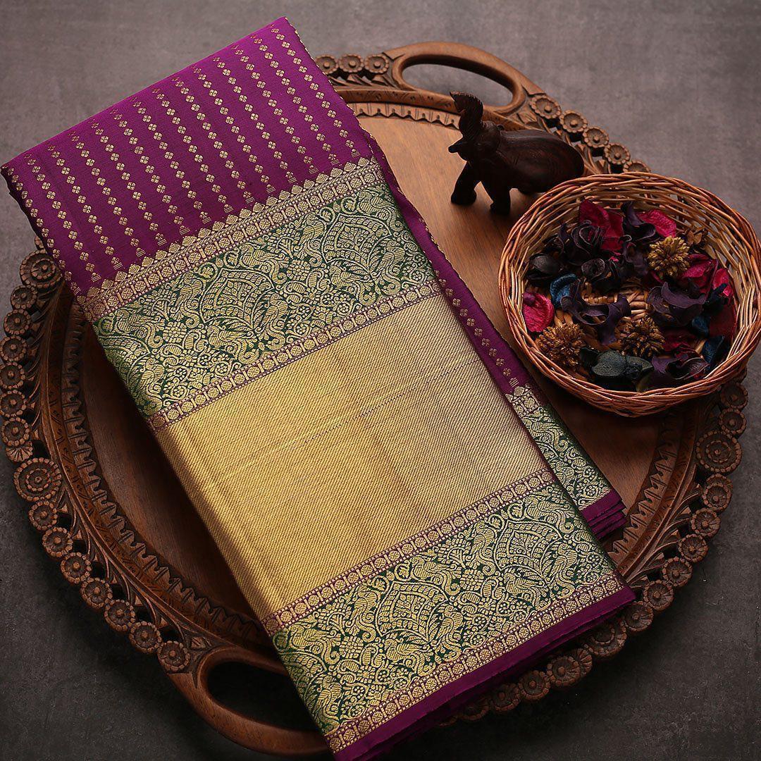 Refreshing Purple Soft Banarasi Silk Saree With Dazzling Blouse Piece