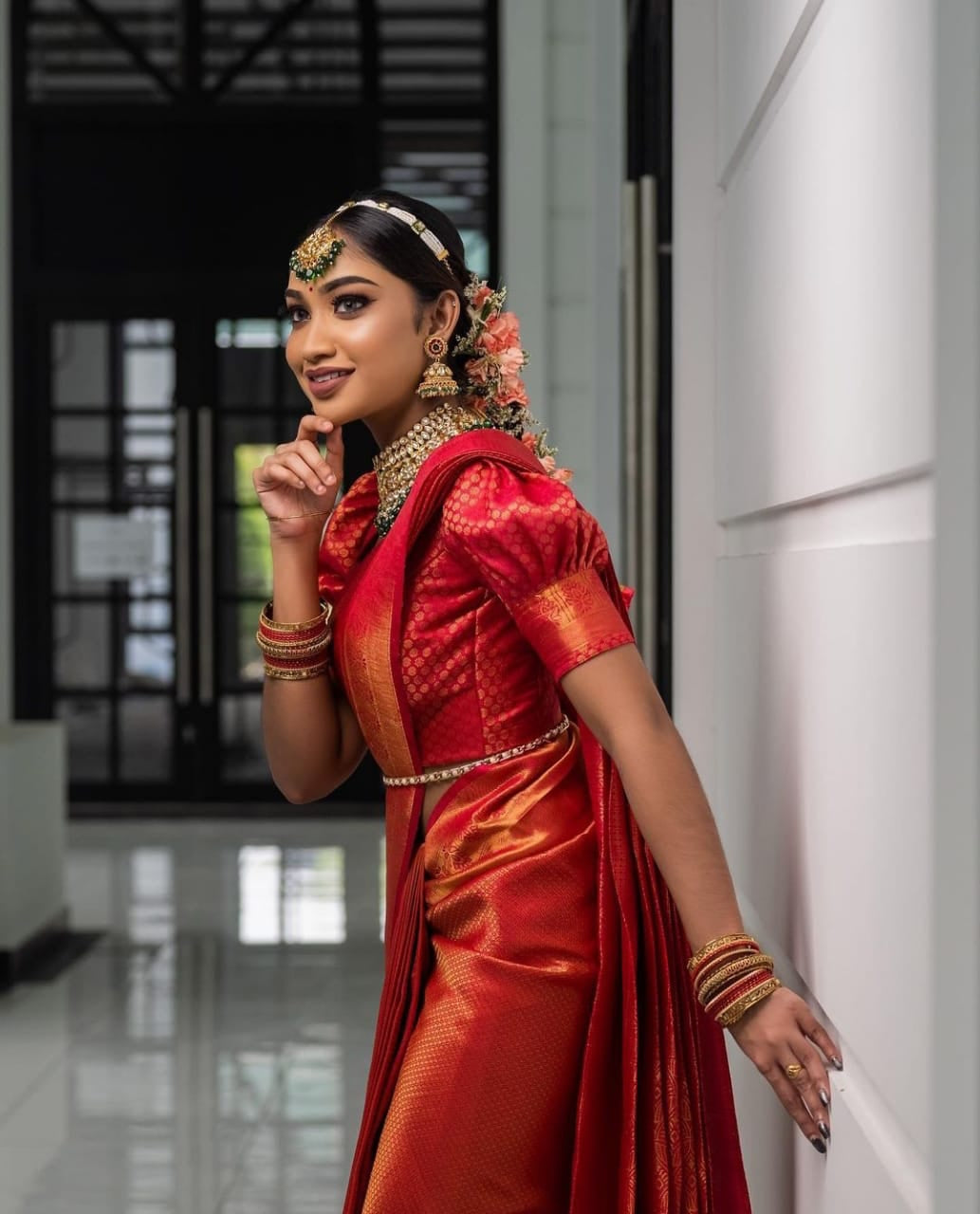 Traditional Red Soft Silk Saree with Energetic Blouse Piece