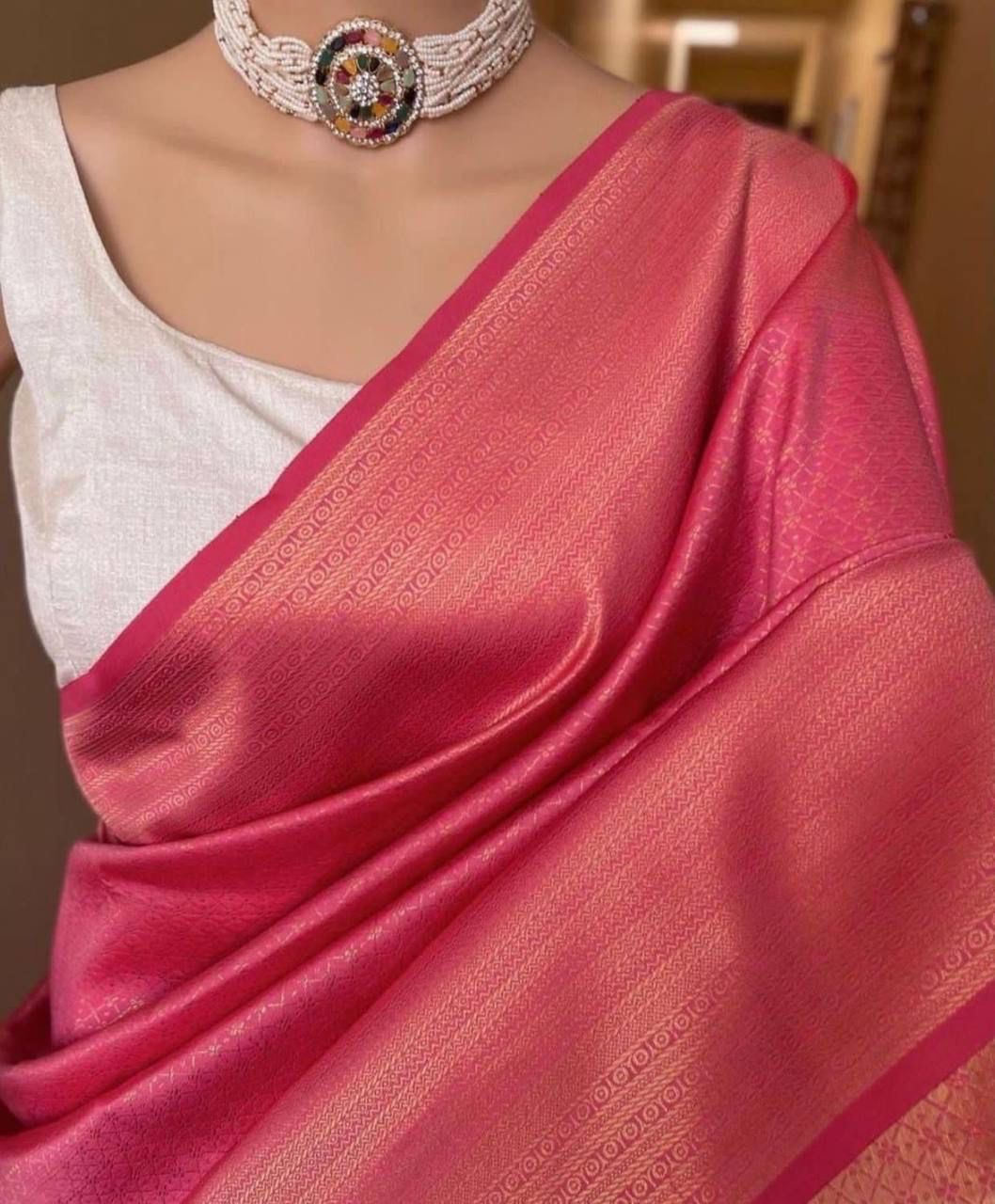 Wonderful Dark Pink Soft Silk Saree With Invaluable Blouse Piece