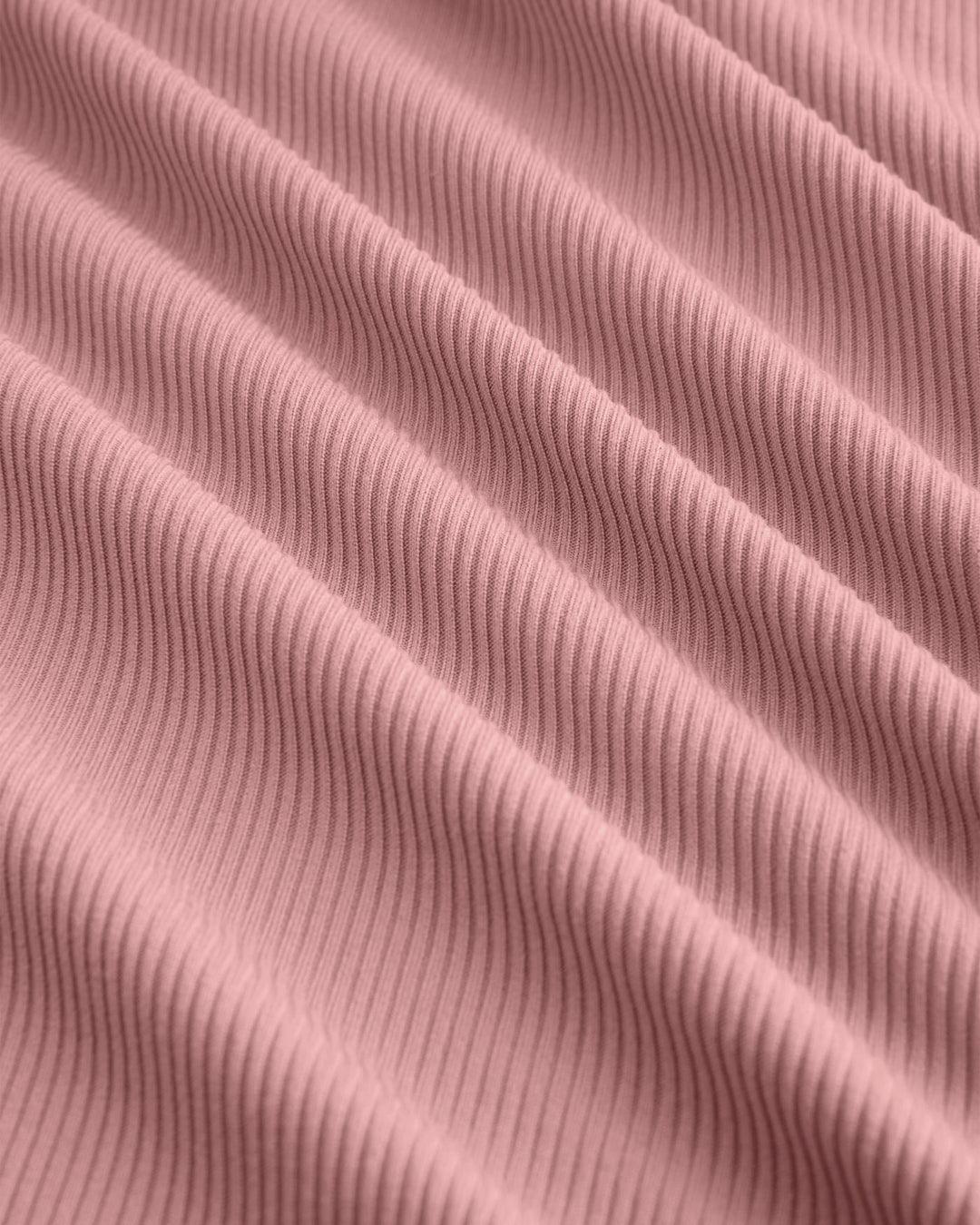 Knitted Short Sleeve Bodycon Dress With Pleated Waist In Pink Curve & Plus