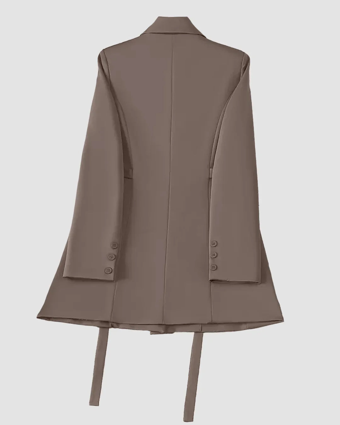 Long Sleeve Blazer Style Waistcoat in Cappuccino