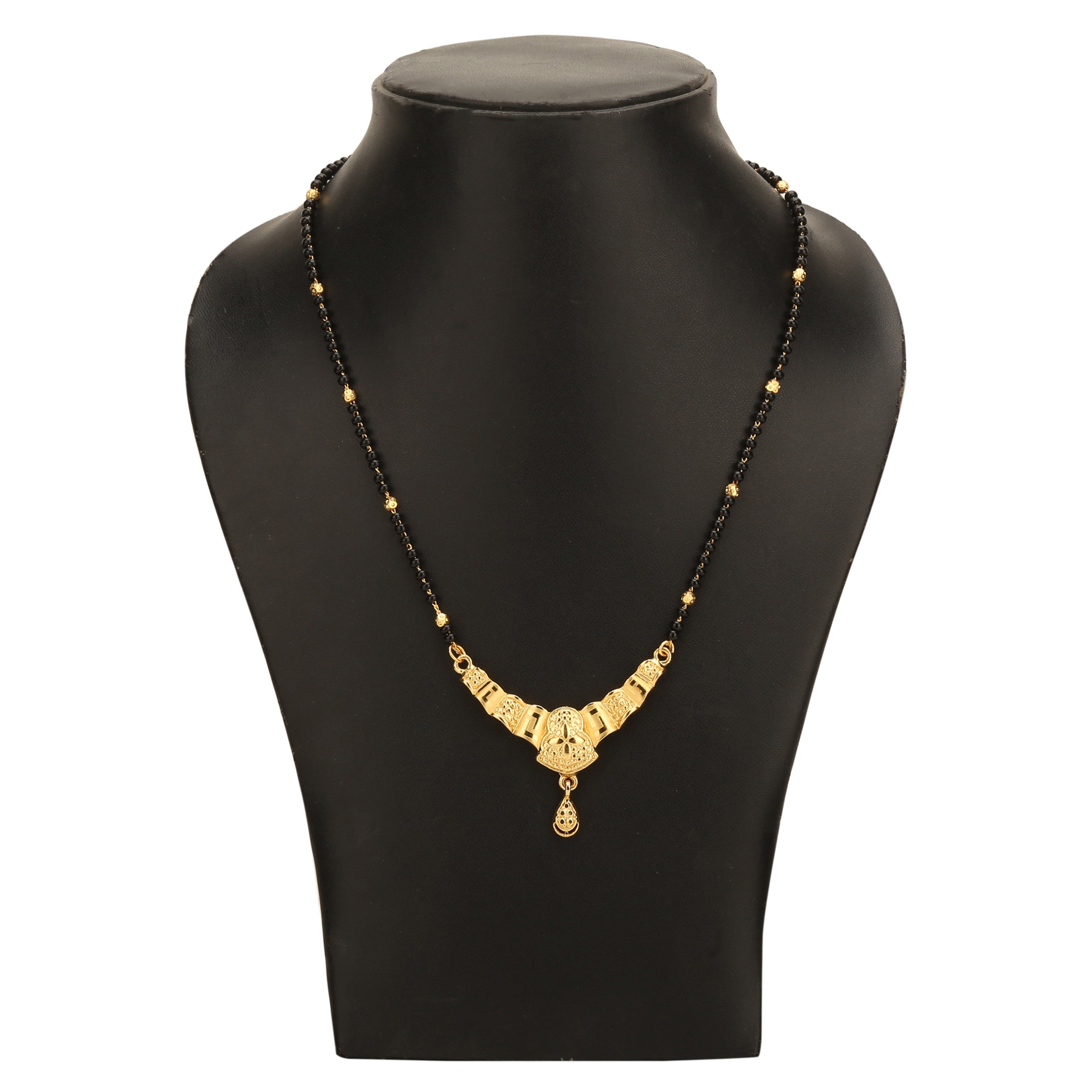 Sukriti Ethnic Traditional Bridal Gold plated Mangalsutra black bead chain for women