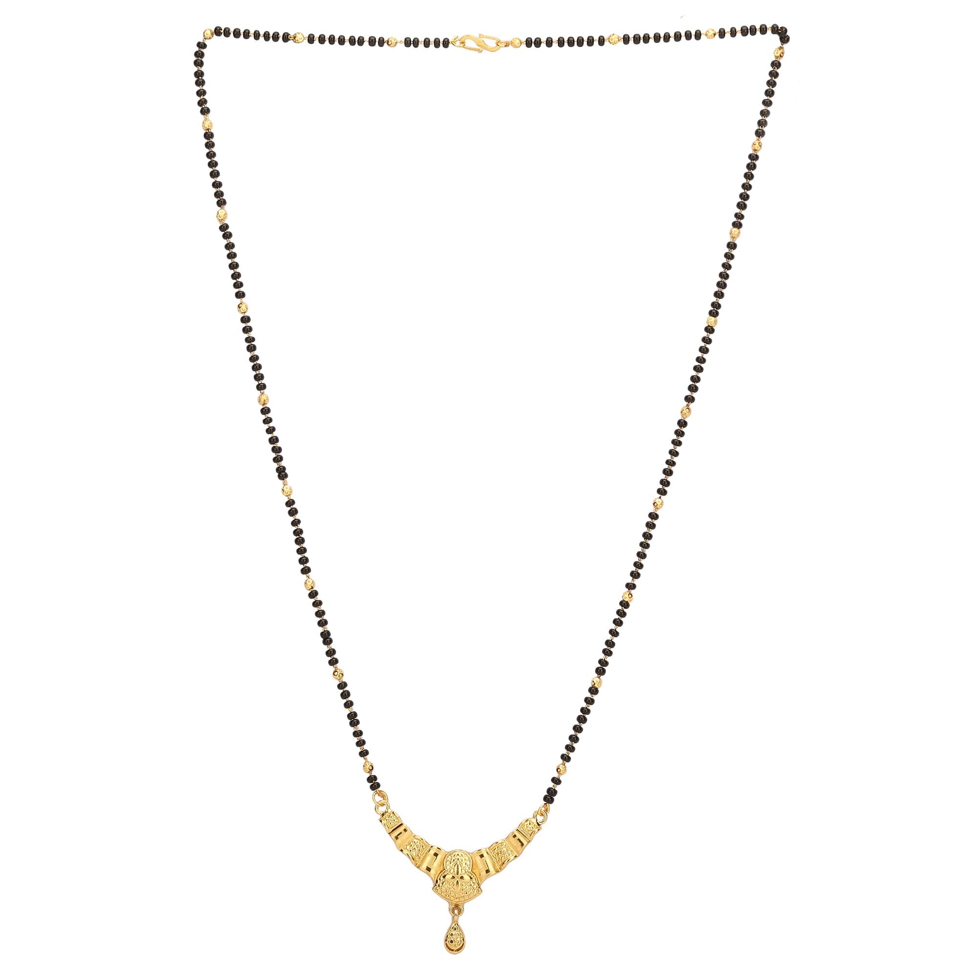 Sukriti Ethnic Traditional Bridal Gold plated Mangalsutra black bead chain for women