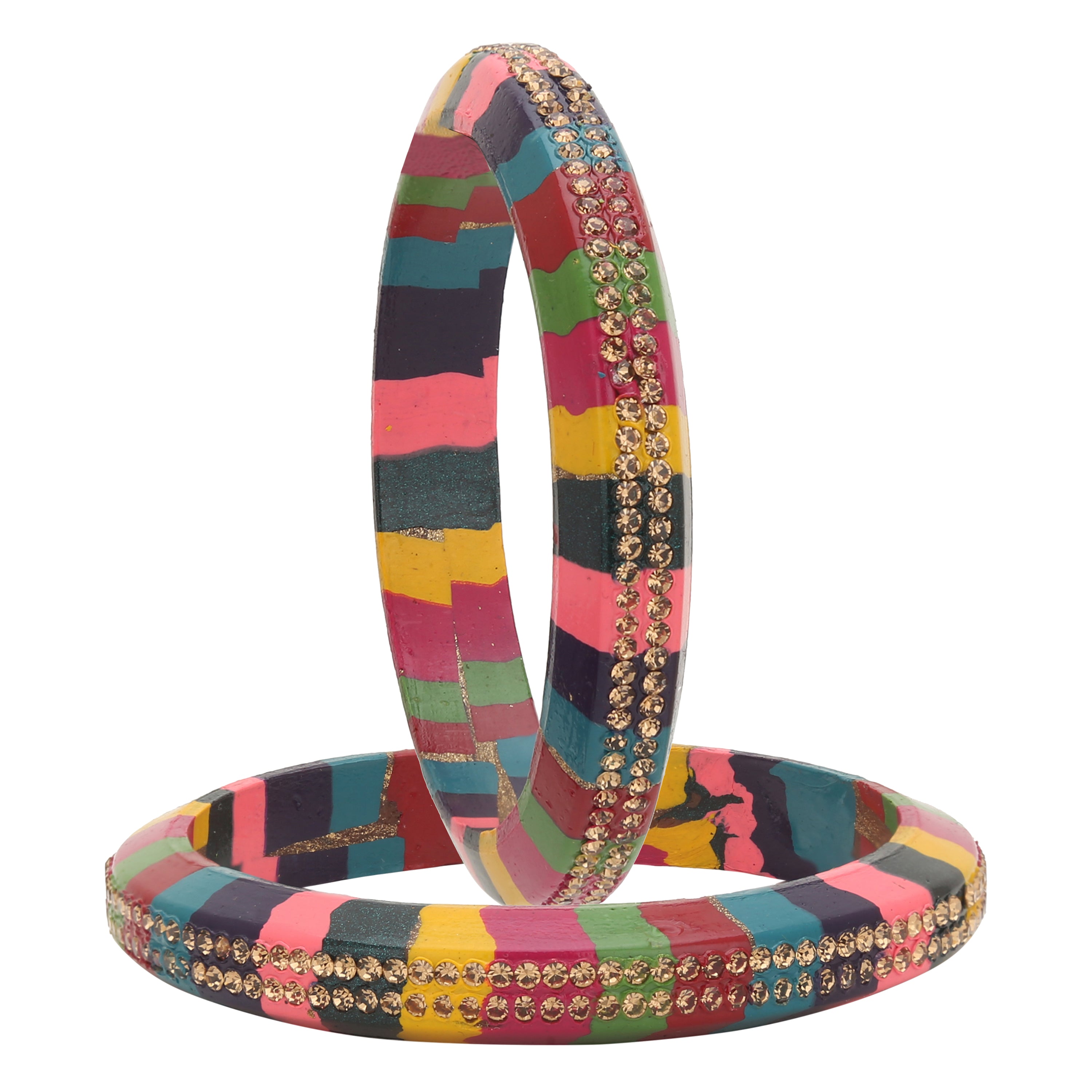 Sukriti Beautiful Rajasthani Multi Lac Kangan Bangles for Women – Set of 2