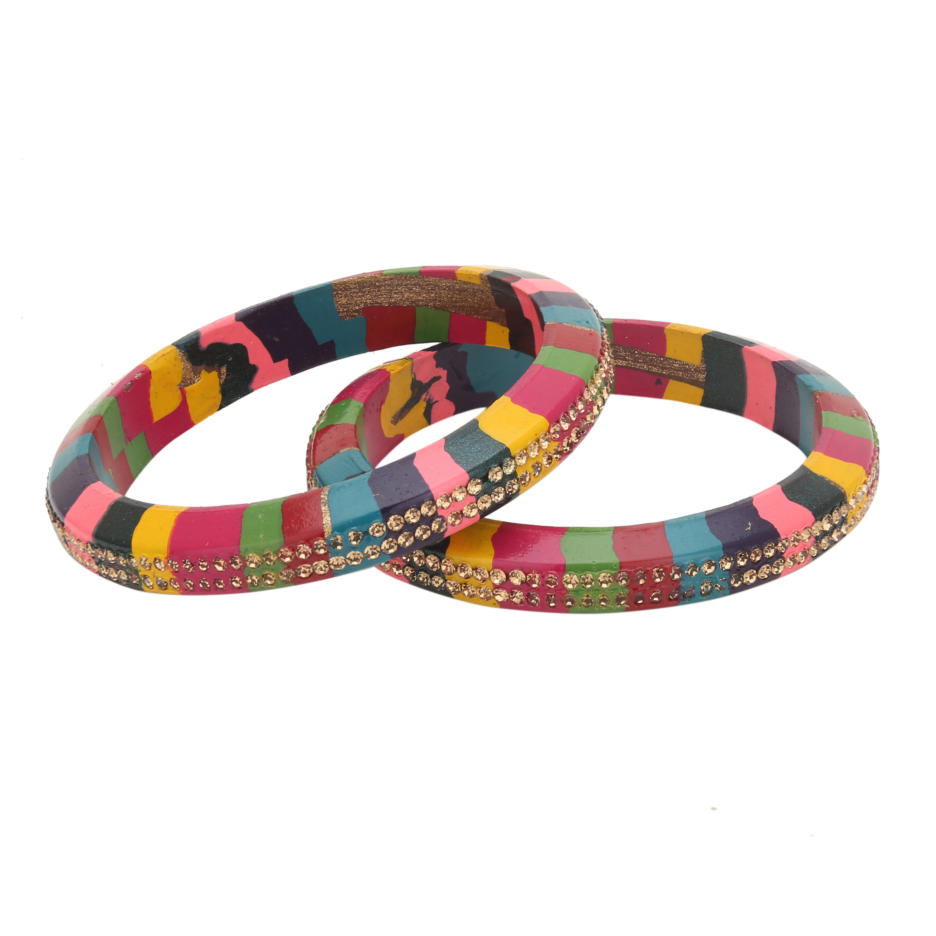 Sukriti Beautiful Rajasthani Multi Lac Kangan Bangles for Women – Set of 2