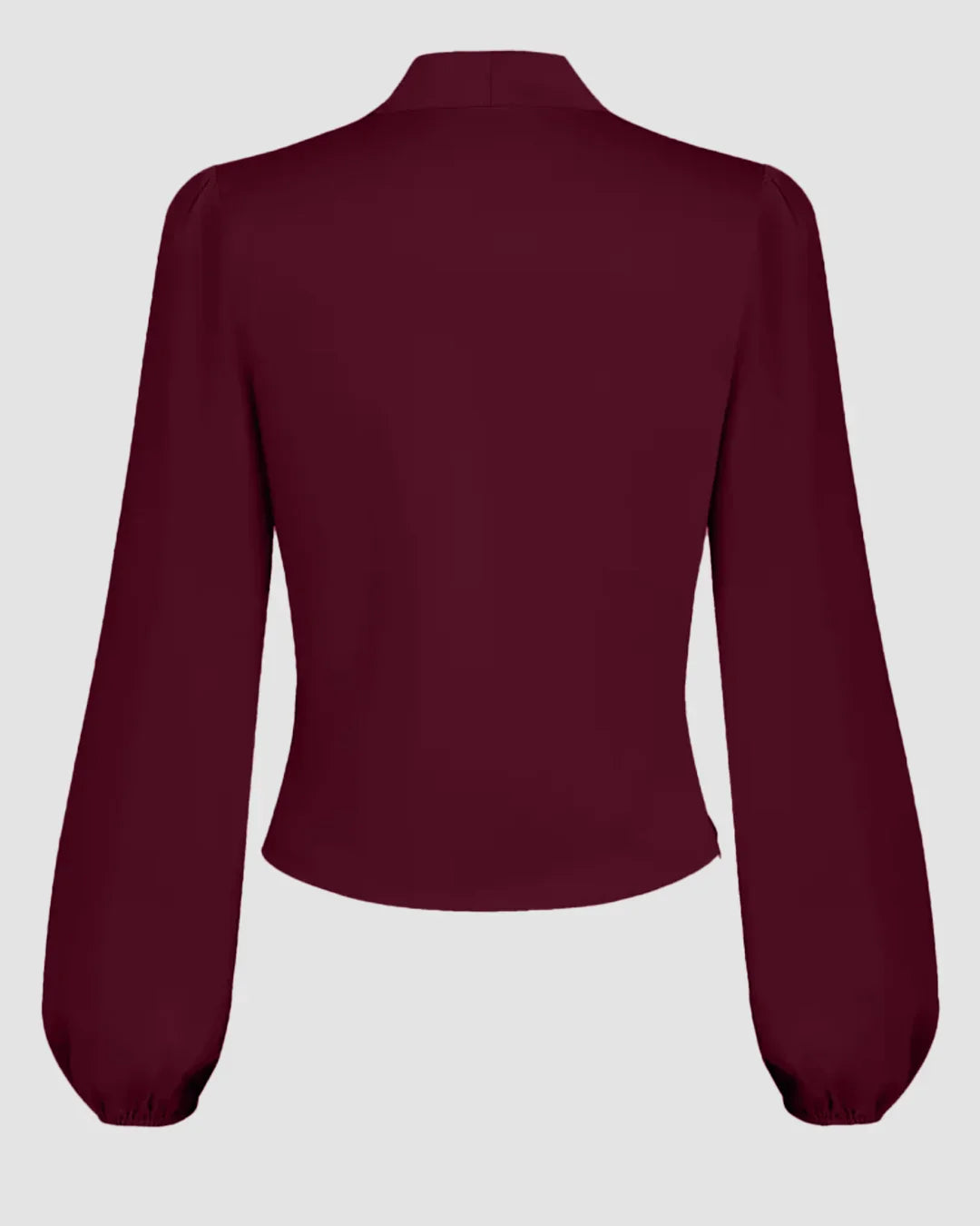 Maroon Draped V-Neck Full Sleeve Top