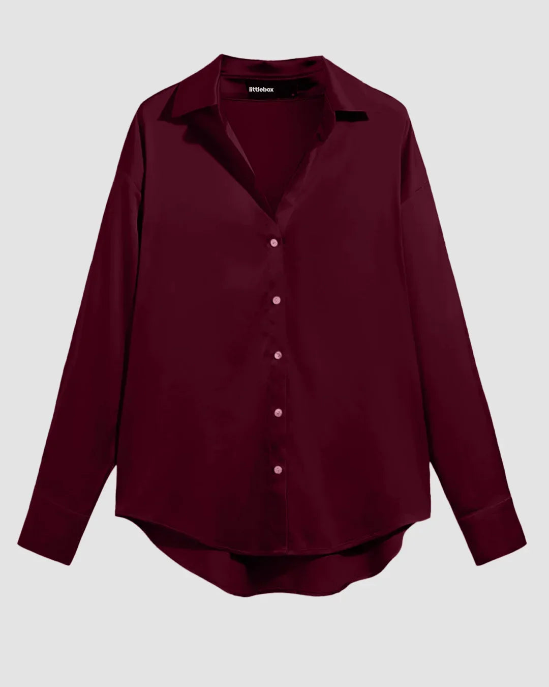 Maroon Relaxed Fit Collared Full Sleeve Shirt