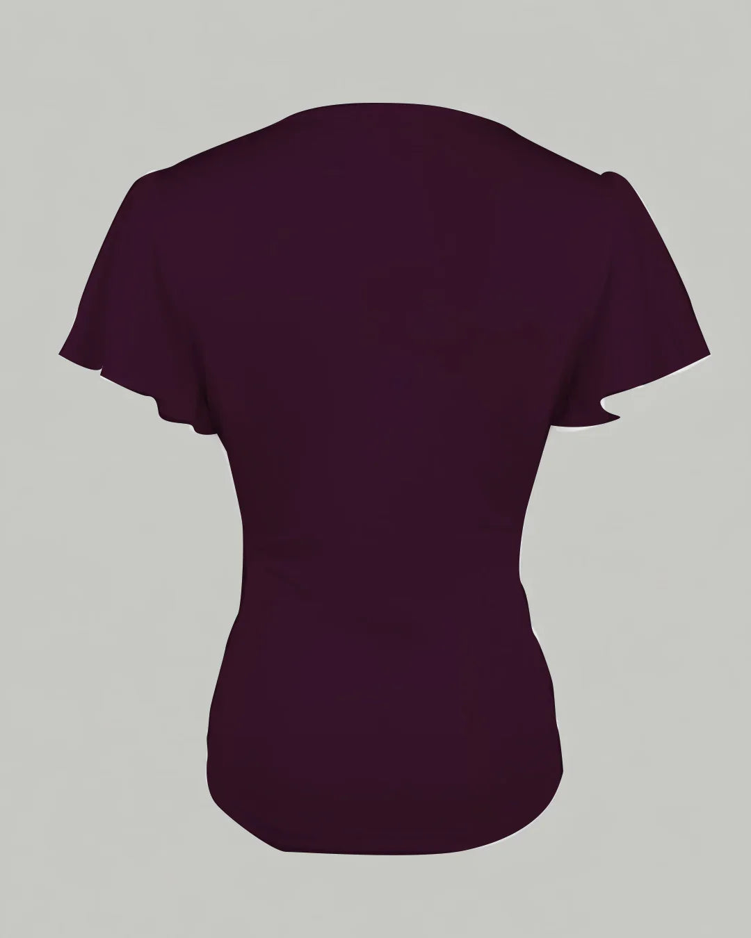 Maroon V-Neck Top with Batwing Sleeves