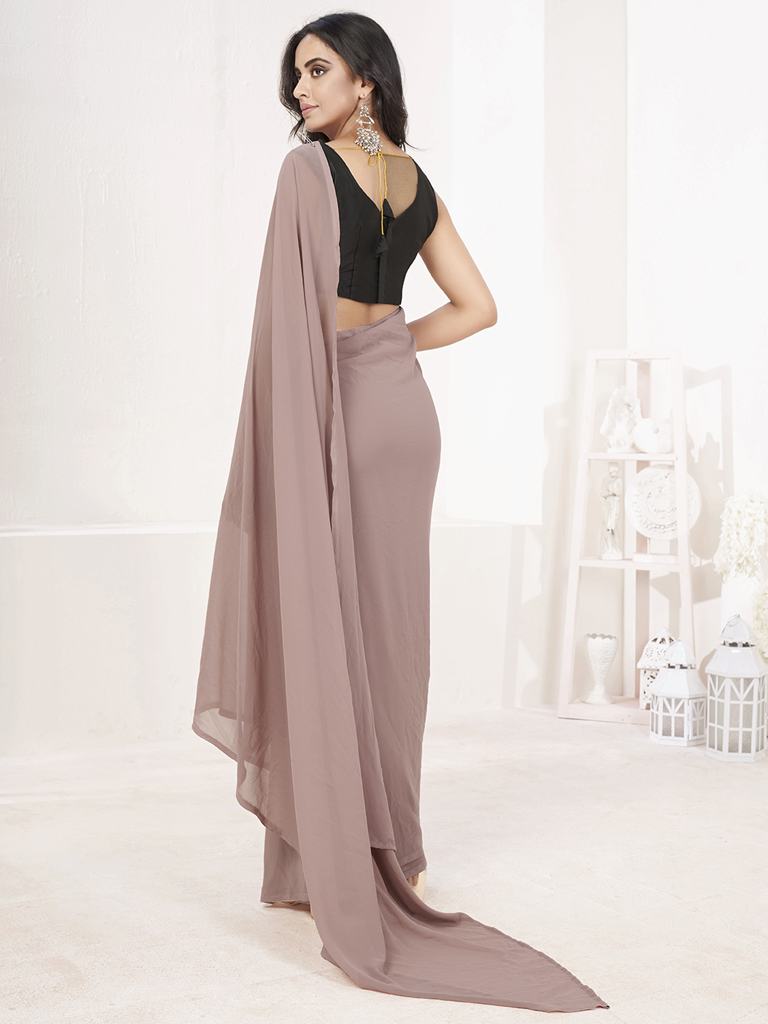 Mauve Ready to Wear One Minute Lycra Saree