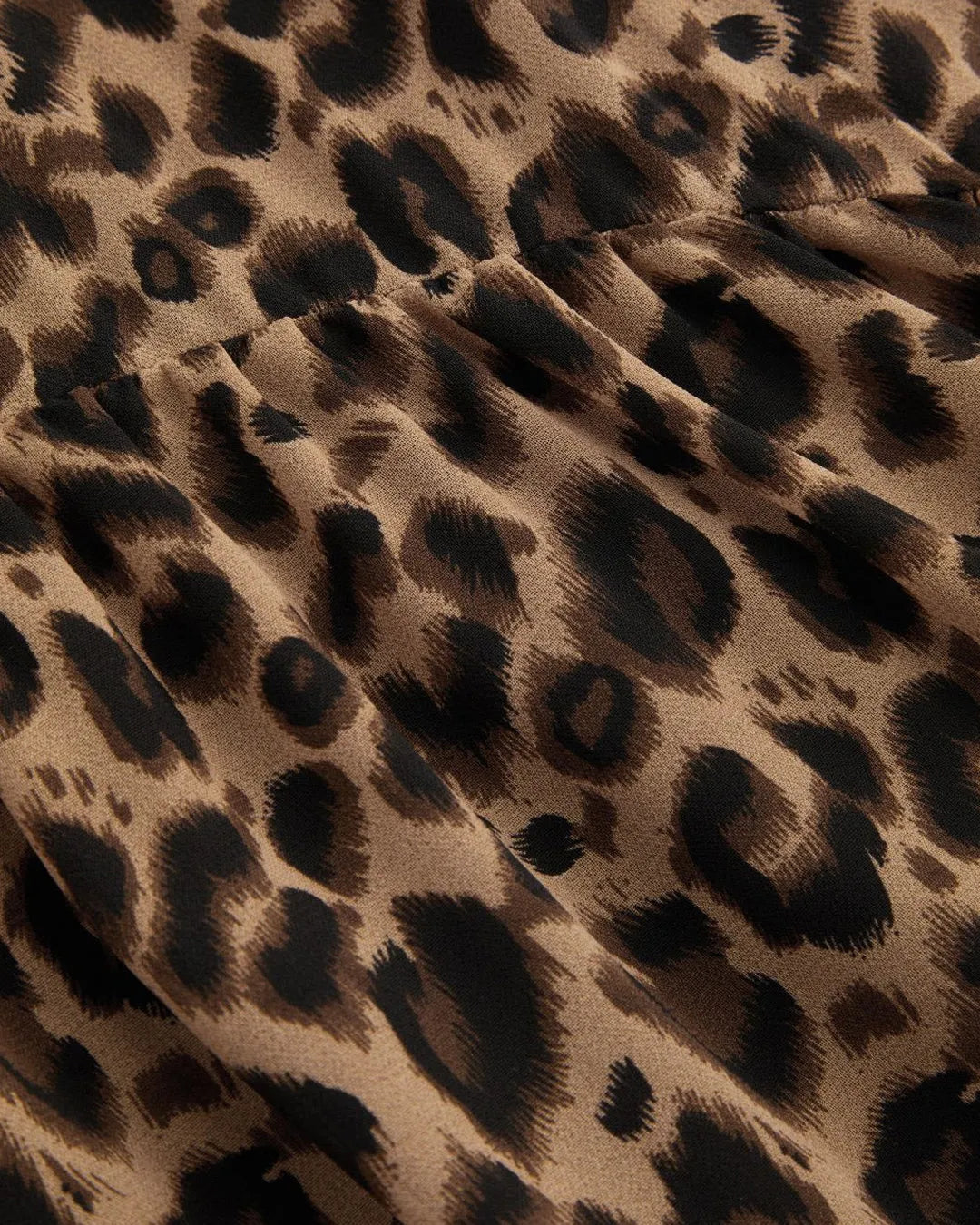 Mid Rise Leopard Ruffle Maxi Skirt