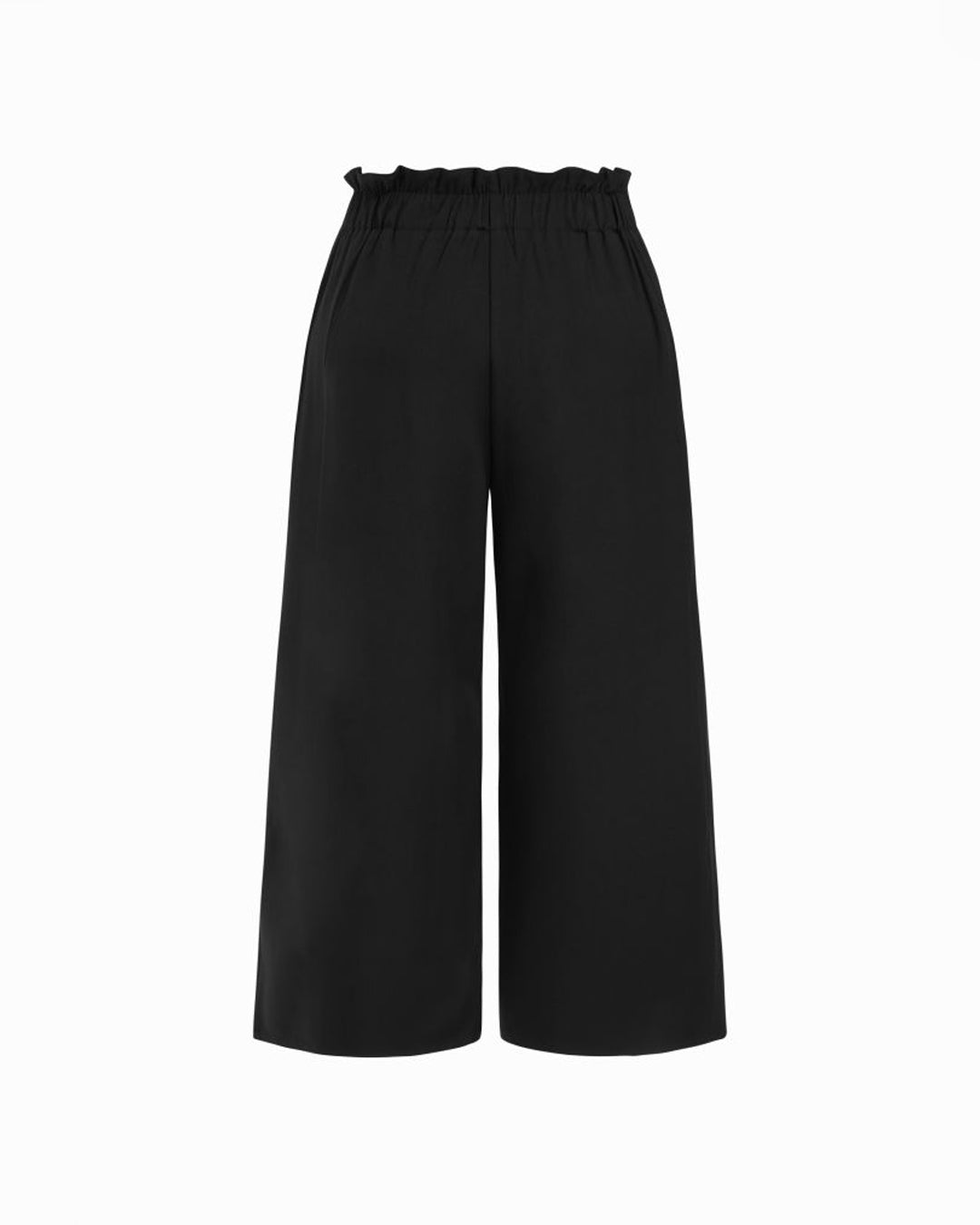 Mid Rise Metal Detail Pleated Wide Leg Trousers Curve & Plus in Black