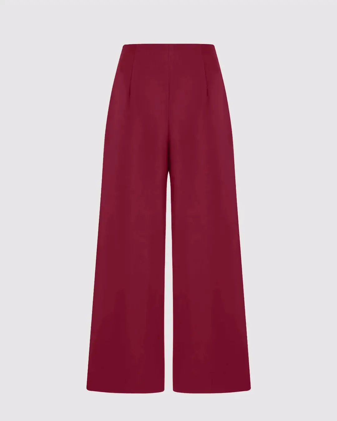 Mid Rise Pleated Wide Leg Trousers Redberry