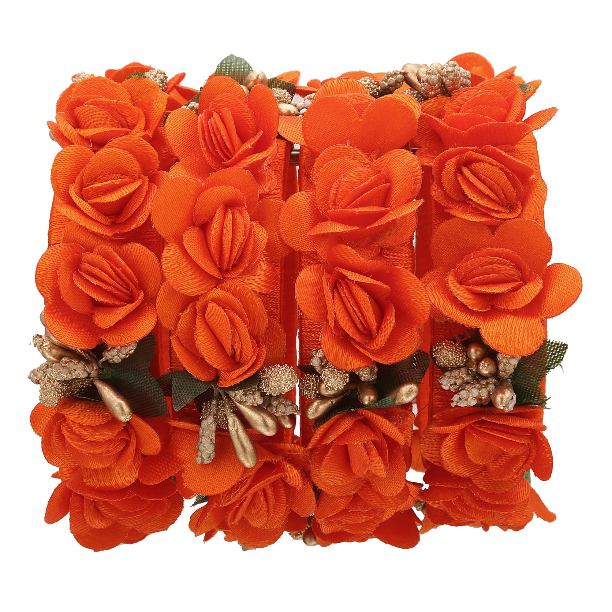 Sukriti Beautiful Handcrafted Orange Flower Designer Silk thread Bridal Chuda Wedding Bangles for Women – Set of 22