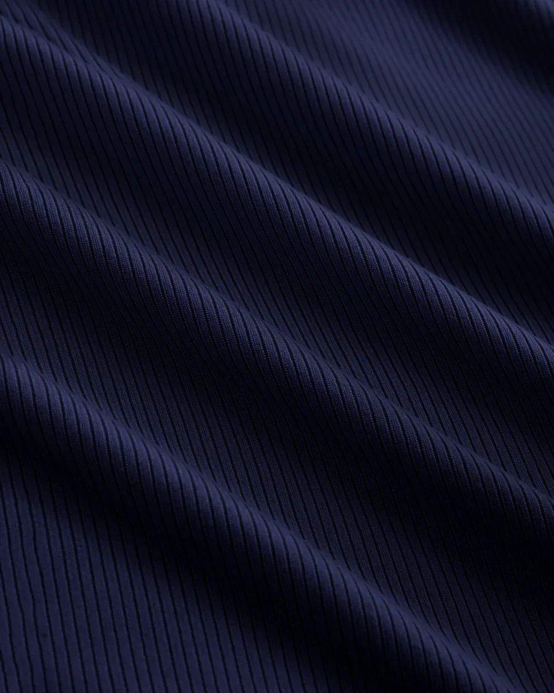 Navy Blue Ribbed Square Neck Lace Trim Top