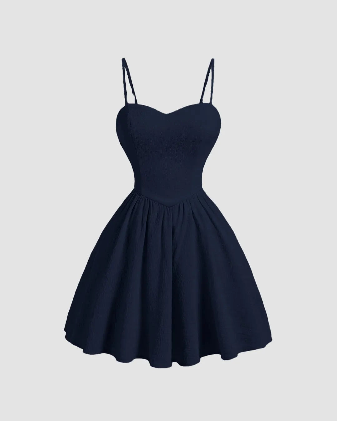Navy Blue Sleeveless Flared Mini Dress