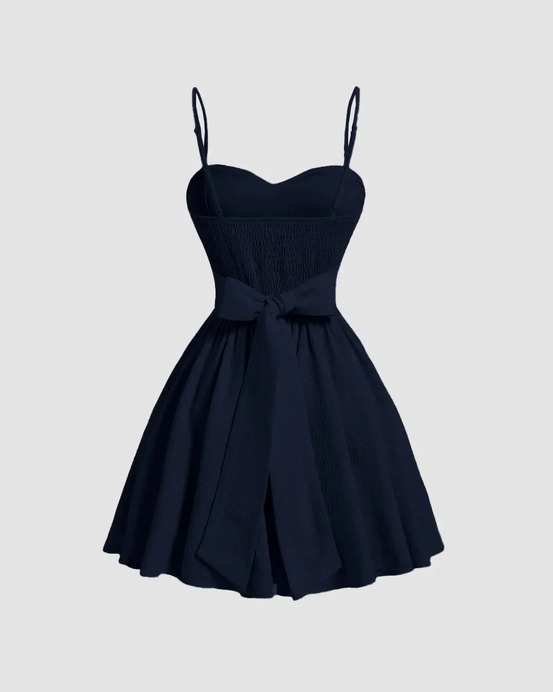 Navy Blue Sleeveless Flared Mini Dress