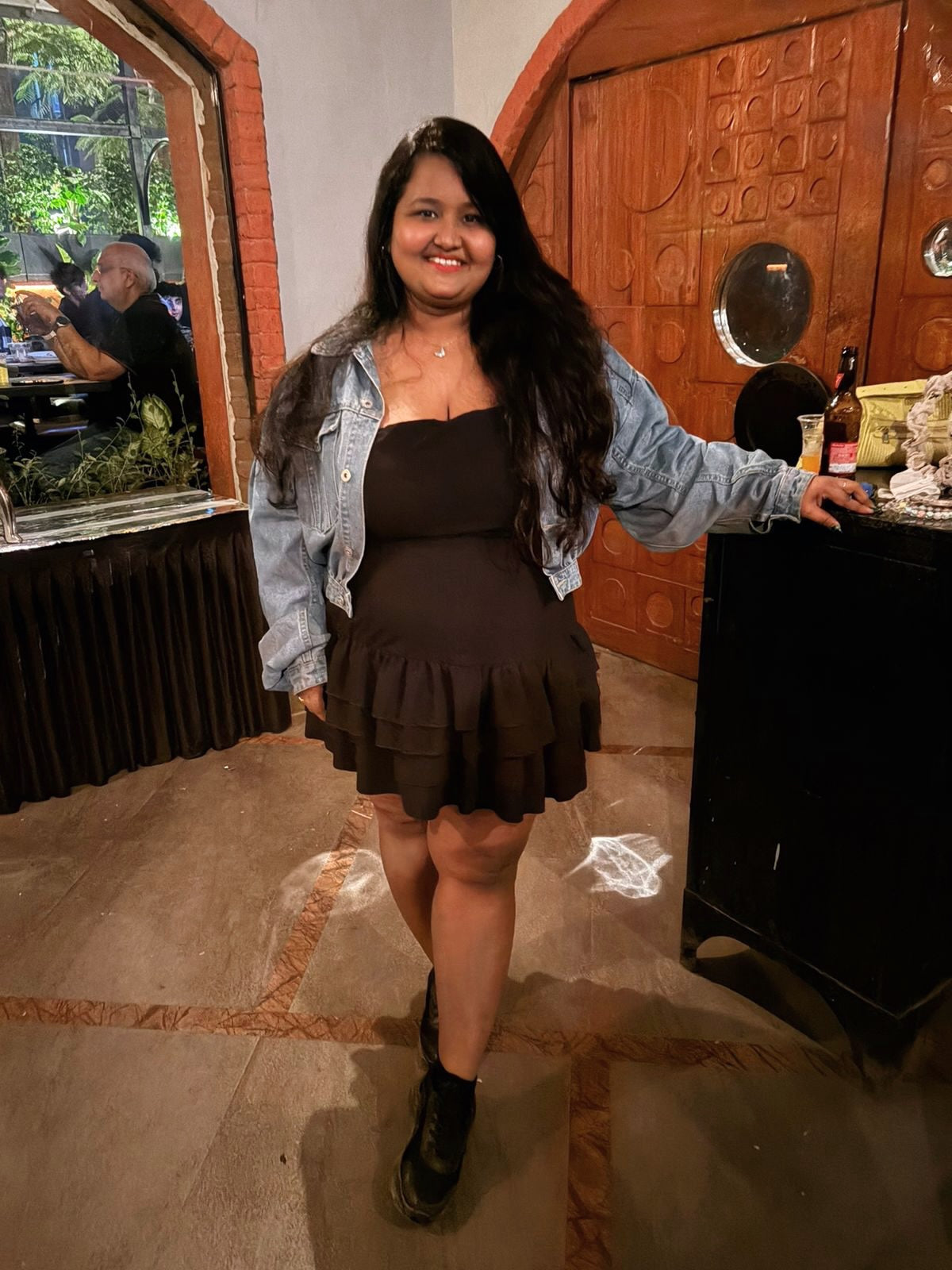 Black Fit and Flare Square Neck Mini Dress Curve & Plus