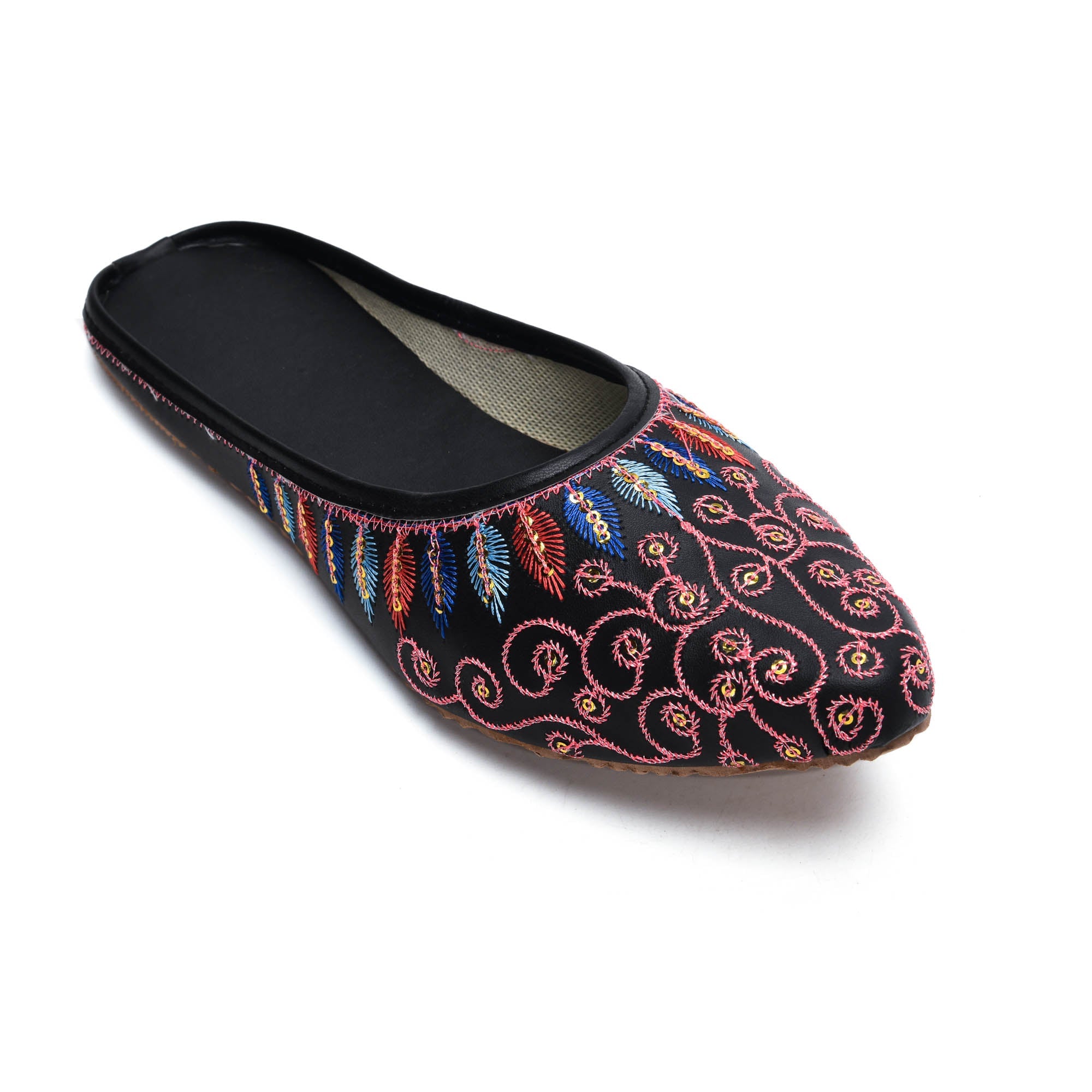 Sukriti Ethnic Traditional Handmade Stylish Latest Embroidery Jaipuri Black Jutti | Nagra | Mojari | Shoes for Women & Girls