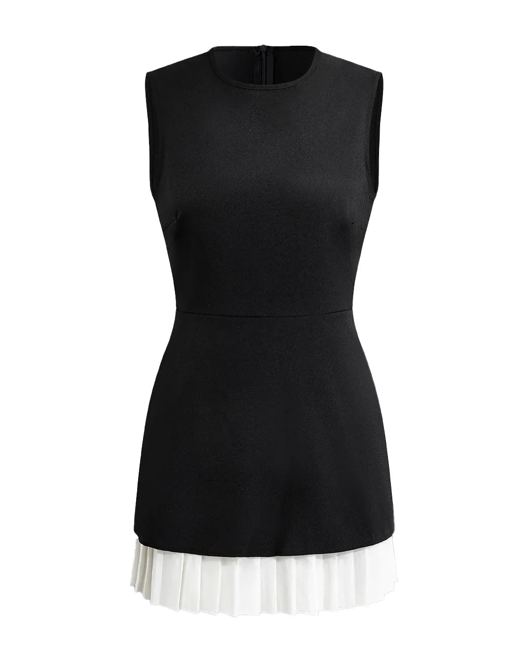 Patchwork Pleated Tank Mini Dress