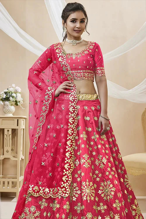 Beautiful Pink Traditional Embroidered Lehenga Choli