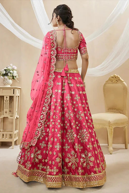 Beautiful Pink Traditional Embroidered Lehenga Choli
